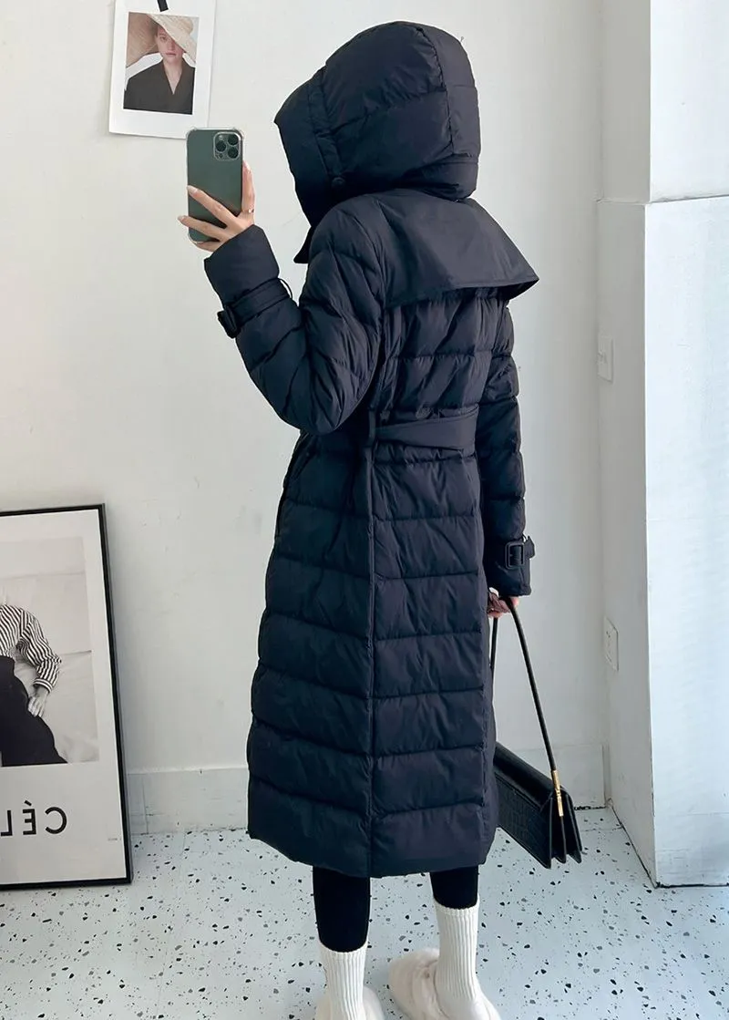 Double Breasted Hooded Down Puffer Coat