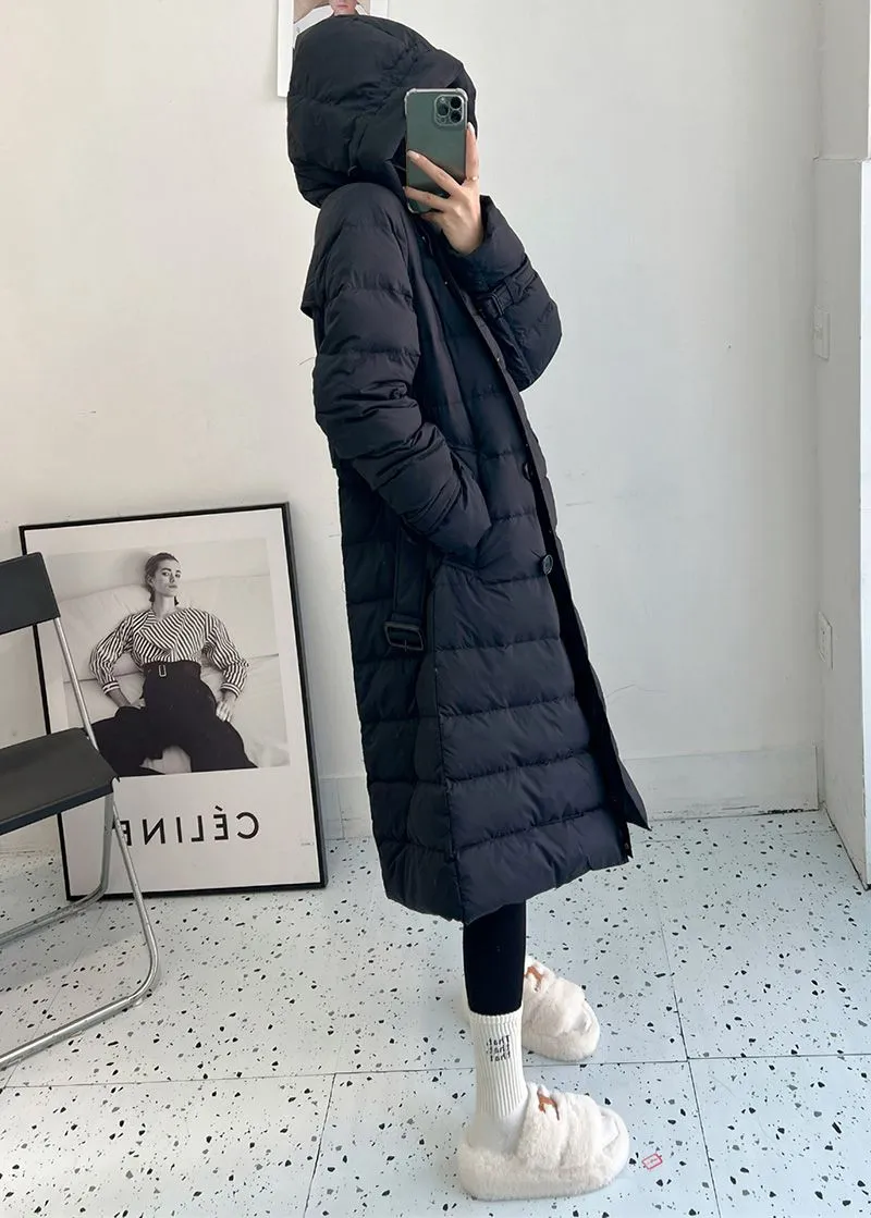 Double Breasted Hooded Down Puffer Coat