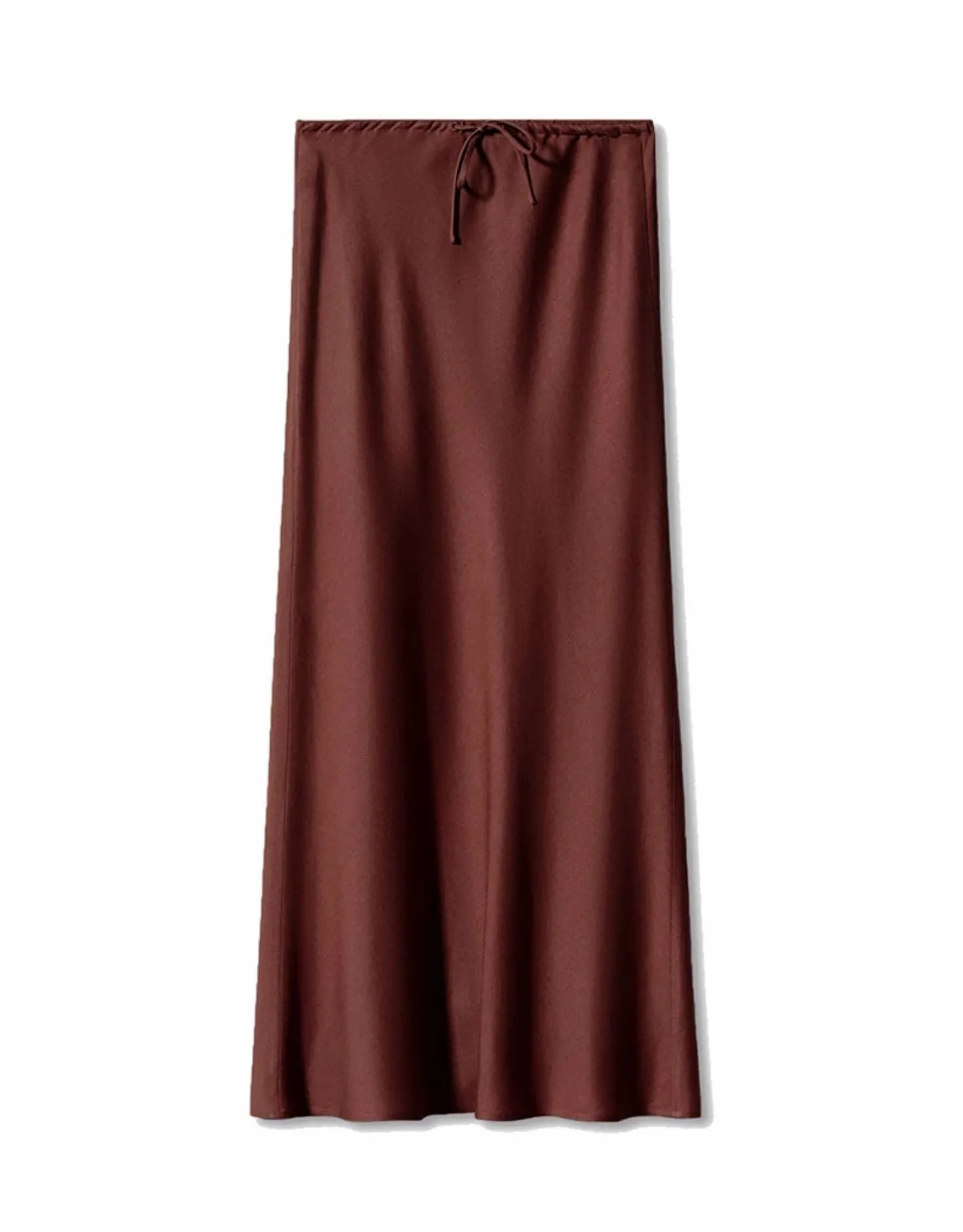 Drawstring Waisted Silk Long Skirt