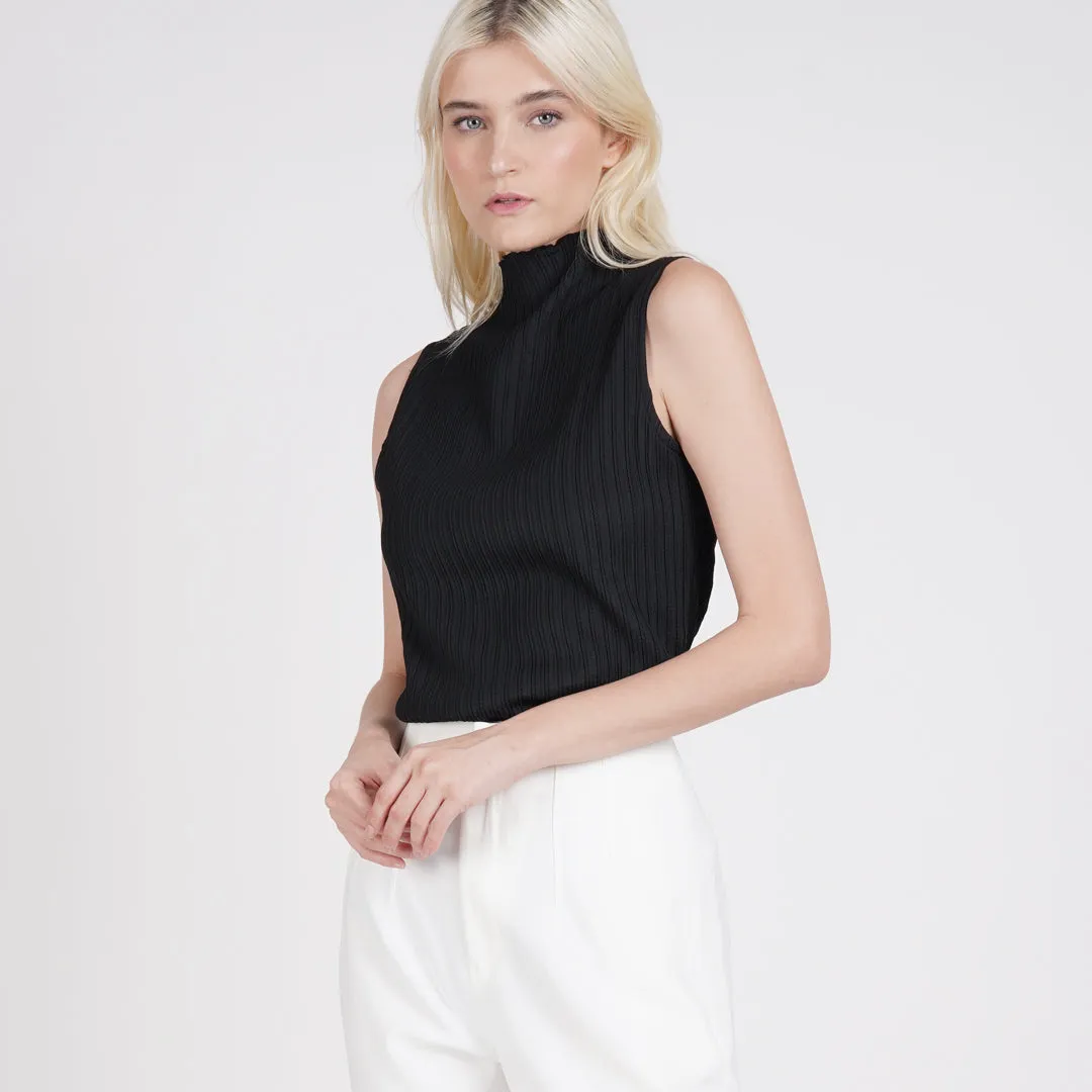 Dulce Mock Neck Ribbed Sleeveless