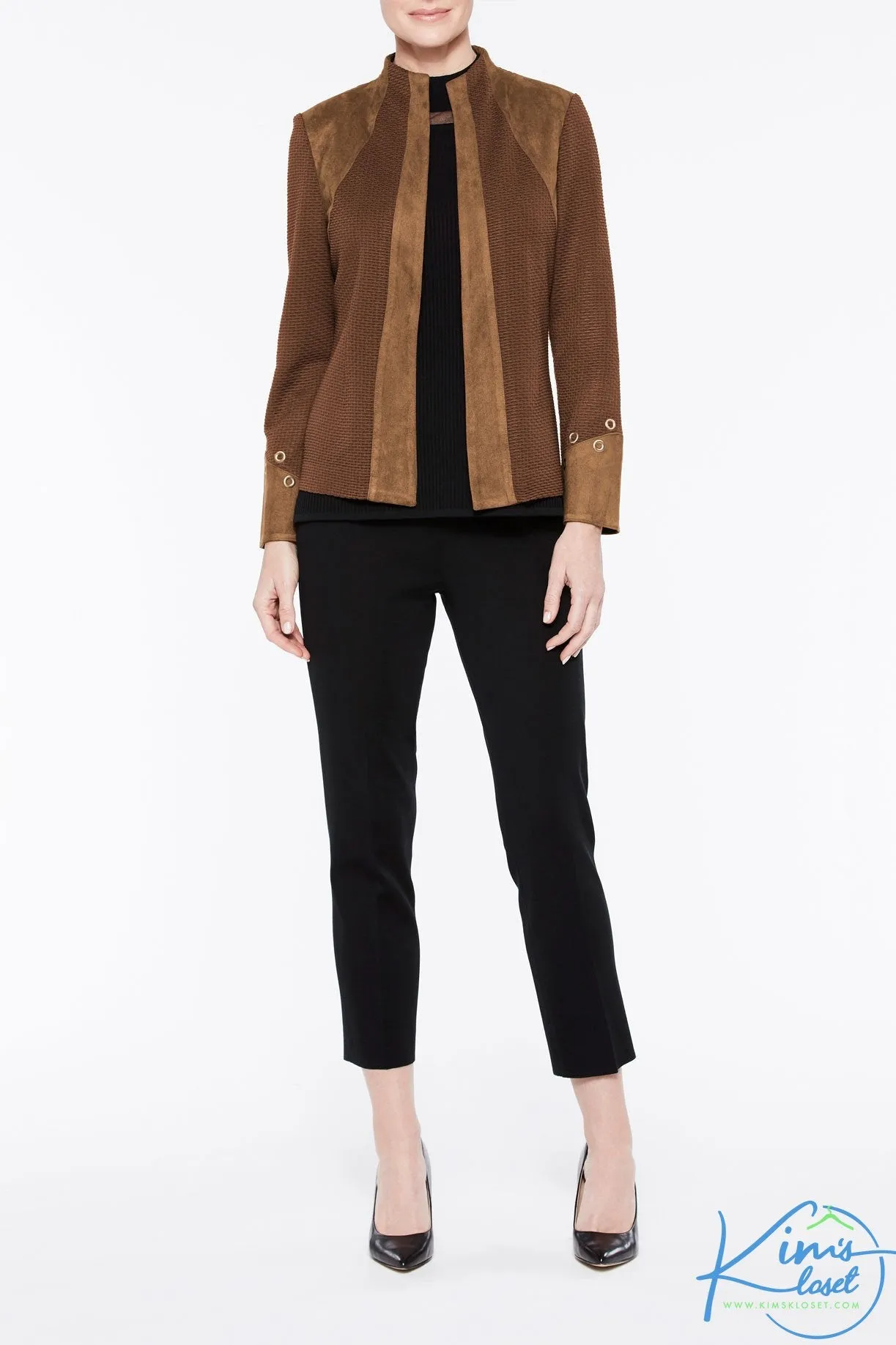 Faux Suede Knit Jacket