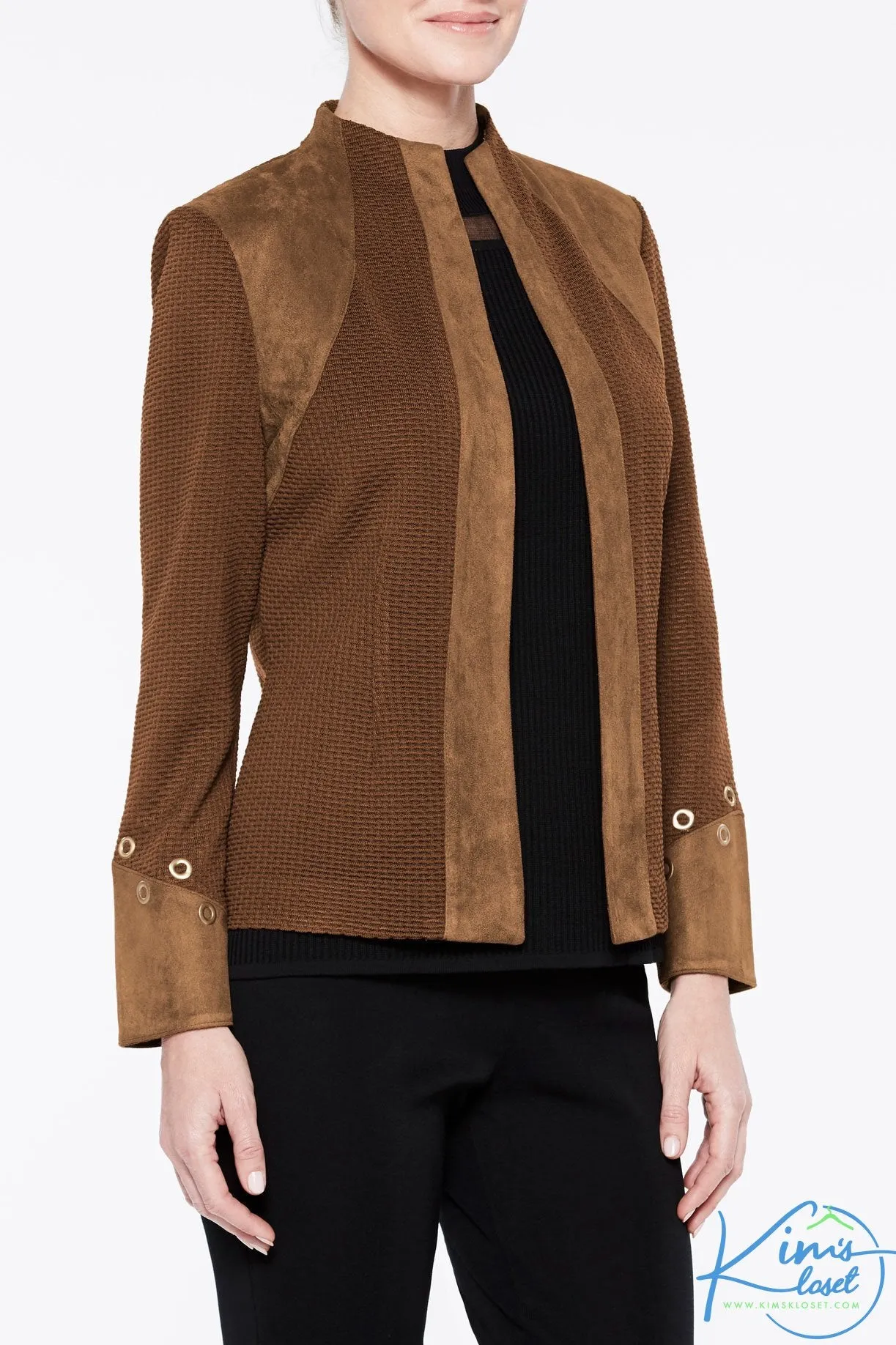 Faux Suede Knit Jacket