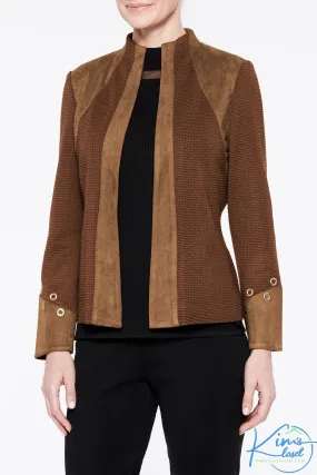 Faux Suede Knit Jacket