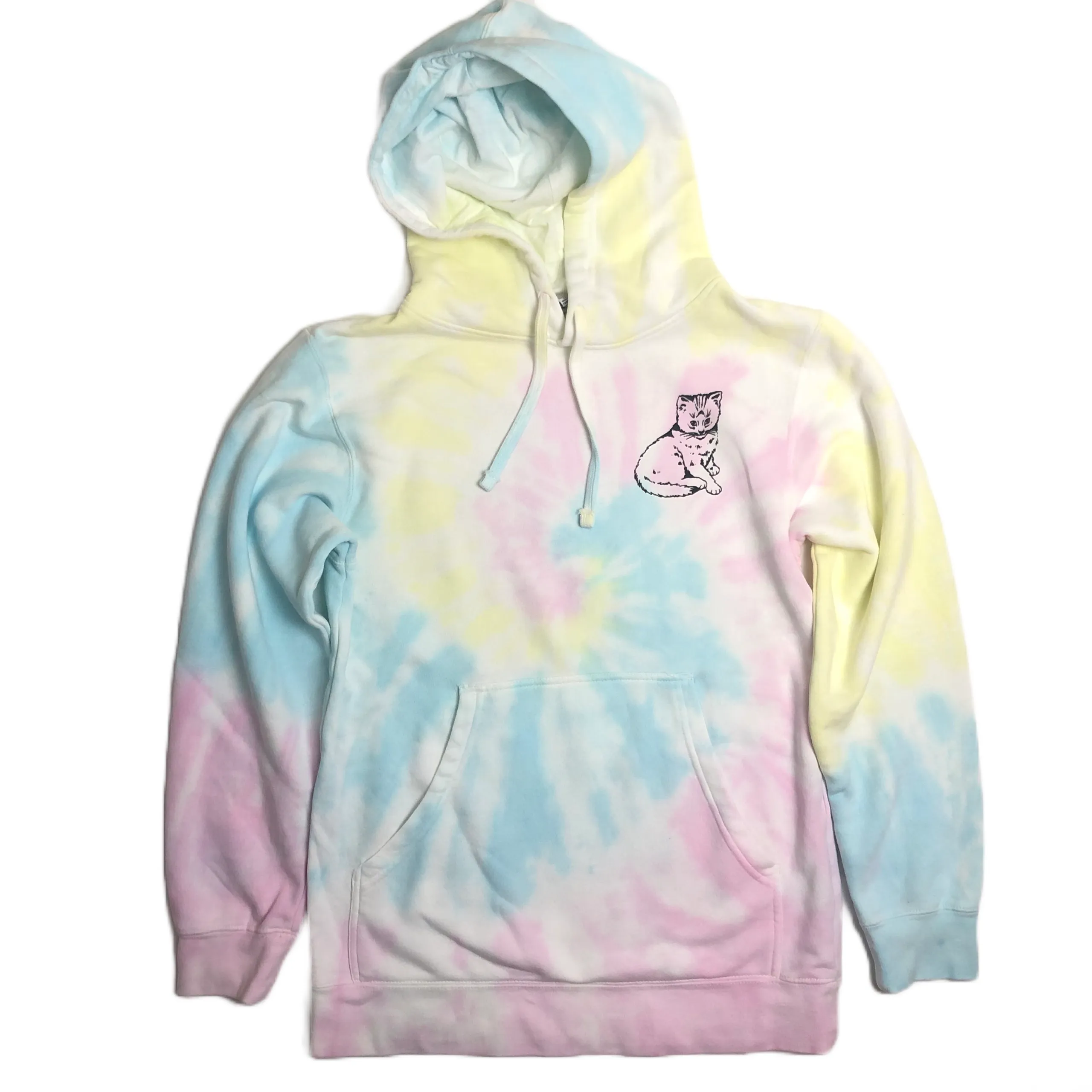 Focus Cat Tie-Dye Hoodie - Summer Swirl