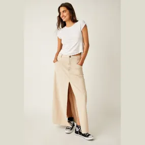 Free People Come As You Are Cord Maxi Skirt