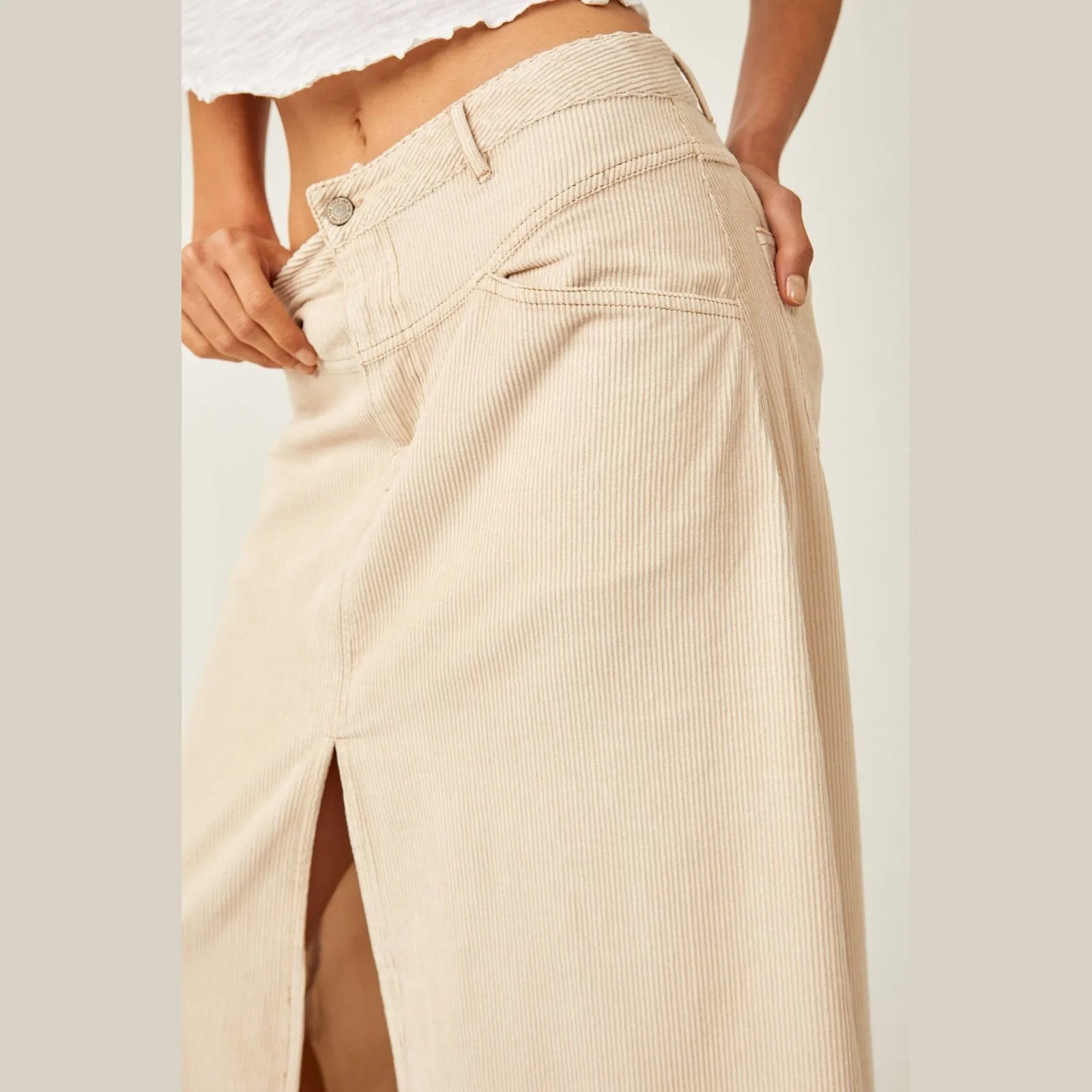 Free People Come As You Are Cord Maxi Skirt