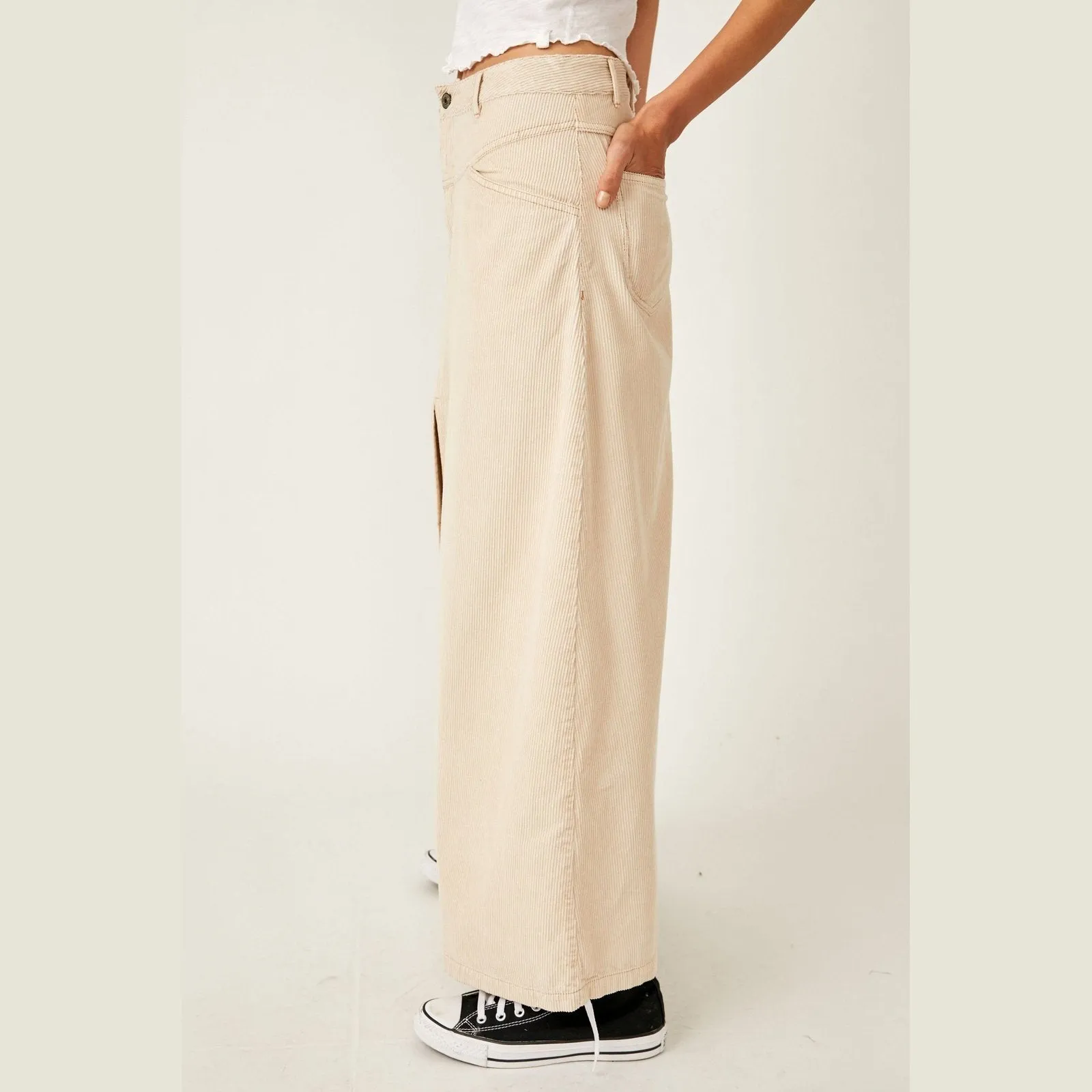 Free People Come As You Are Cord Maxi Skirt