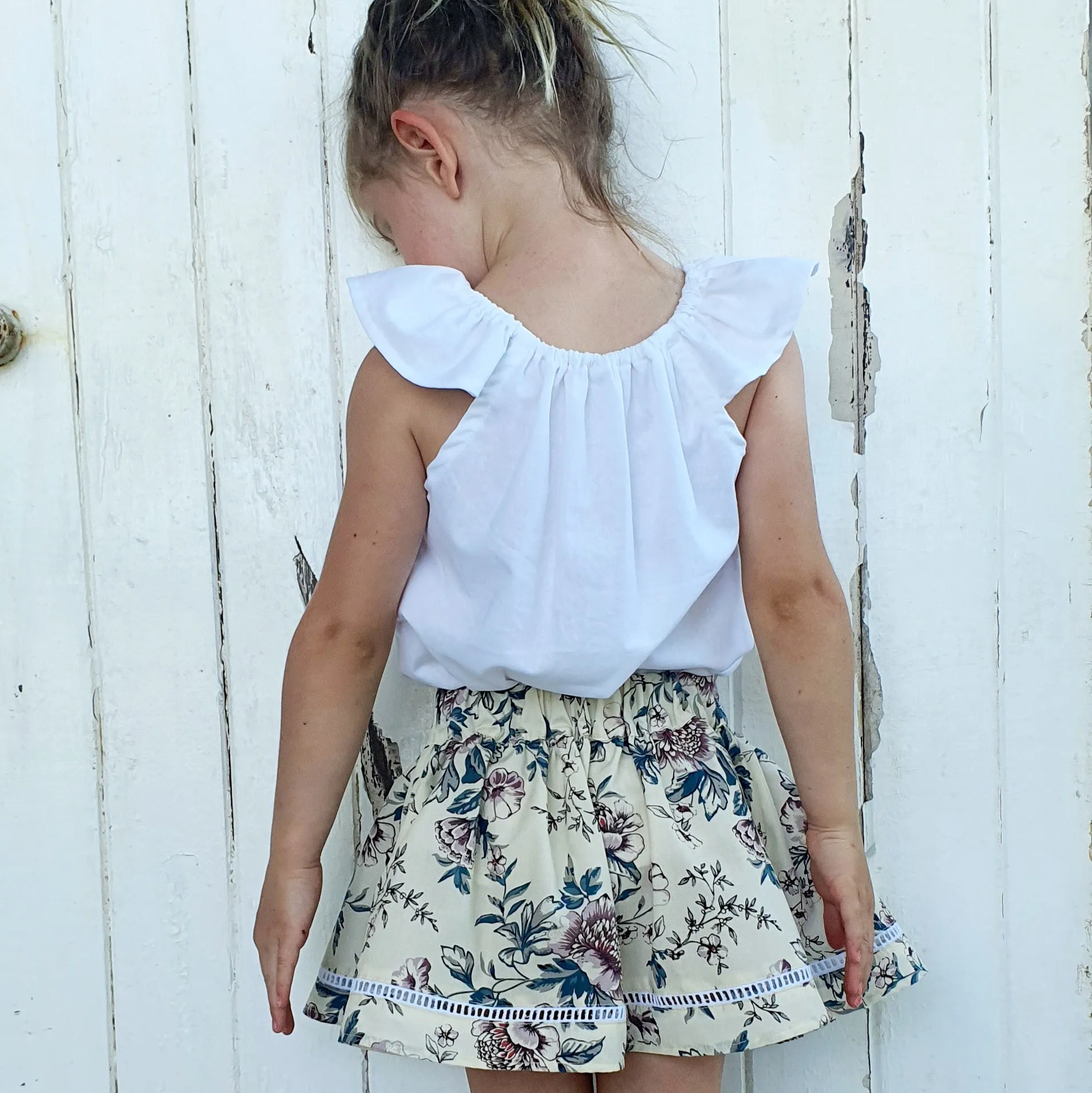 French Cotton Skirt - Vintage Bloom