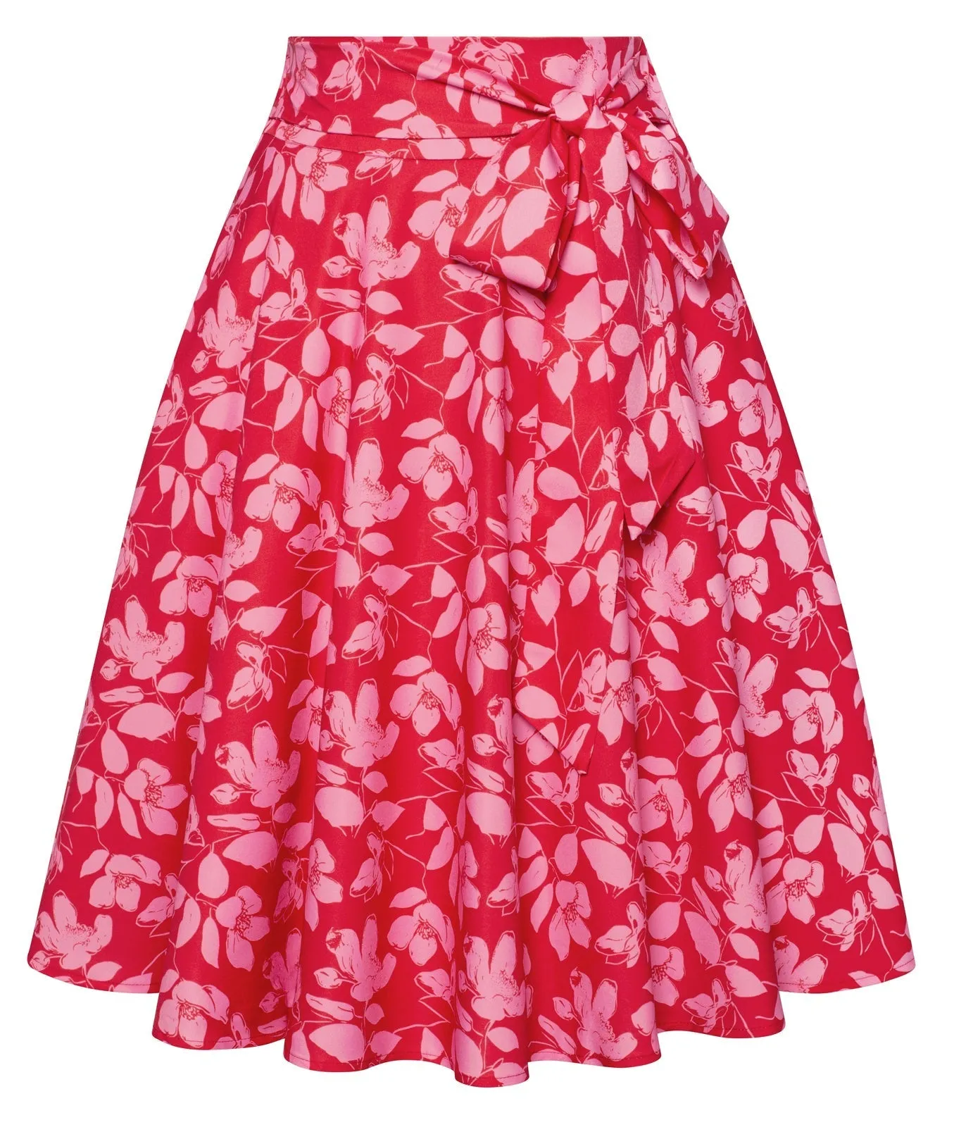 Fruit Patterns Women's High Waist Bow Decorated A-Line Pockets Skirt