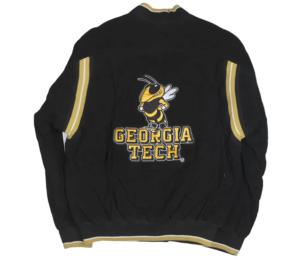 GLOBAL IDENTITY VARSITY LEATHER JACKET BLACK - GEORGIA TECH