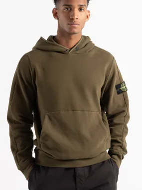 Green Stretch Cotton Fleece Hoodie