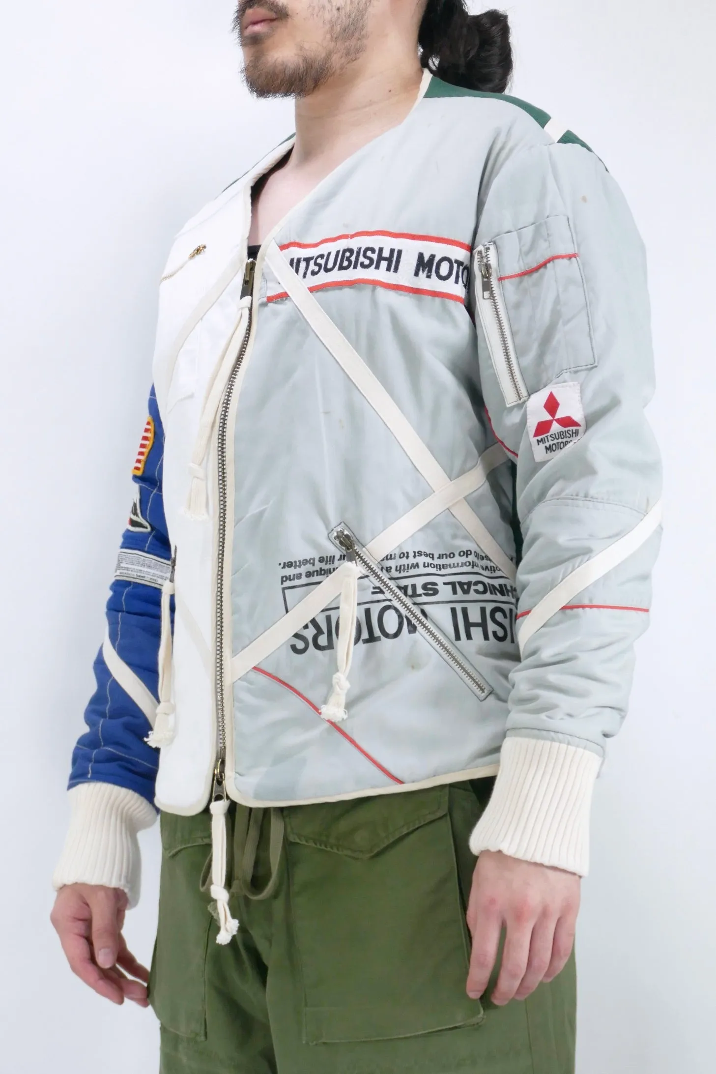 Greg Lauren Racer Patchwork Flight Jacket - Multi