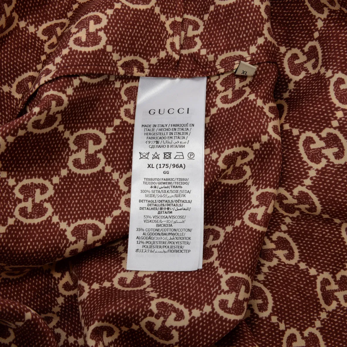 Gucci Pink Silk GG Supreme Zip Jacket XL