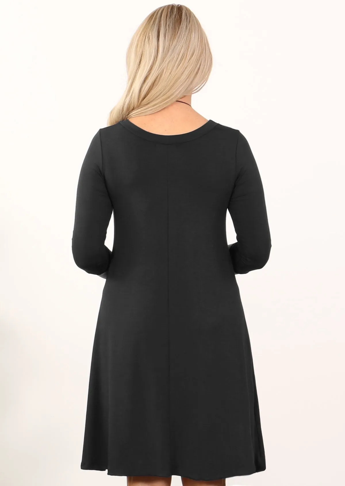 Half Sleeve Jersey Dress Black