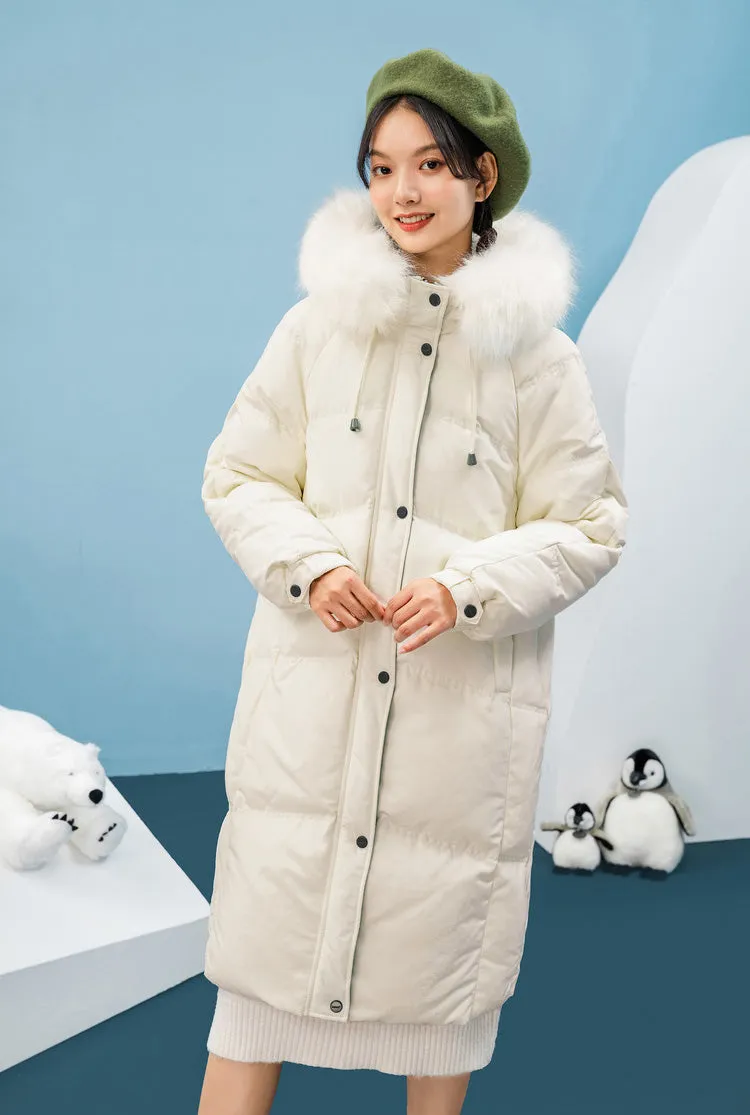 Hooded Faux Fur Hooded Down Puffer Coat