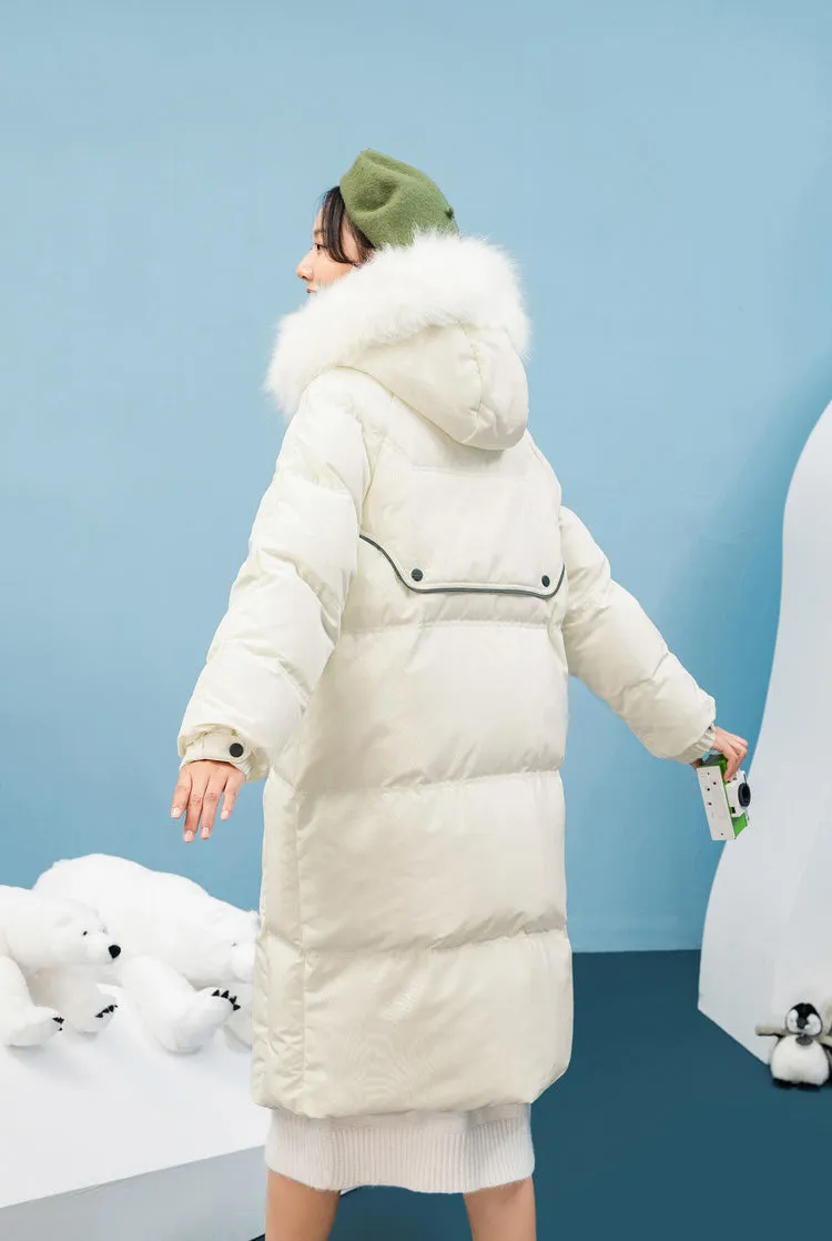 Hooded Faux Fur Hooded Down Puffer Coat