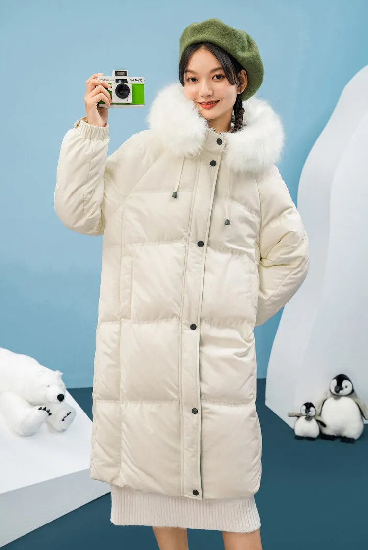 Hooded Faux Fur Hooded Down Puffer Coat