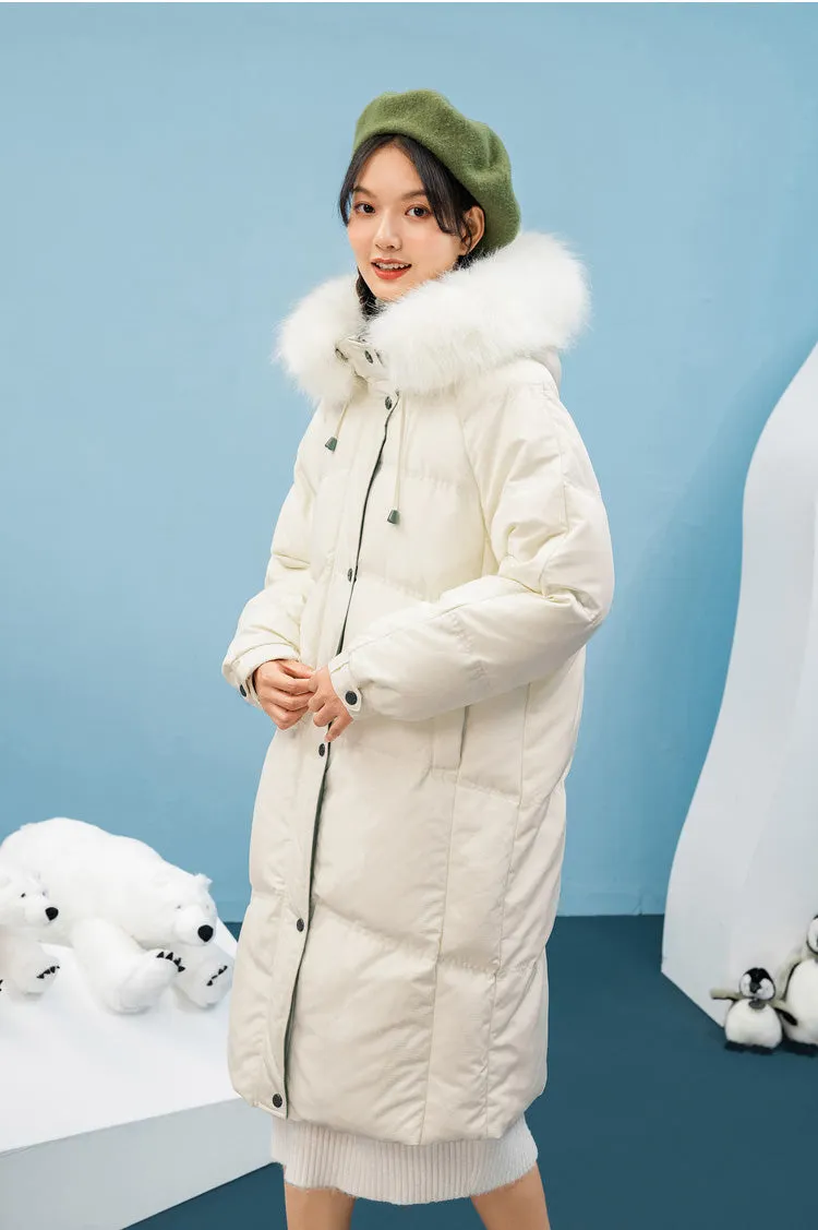 Hooded Faux Fur Hooded Down Puffer Coat