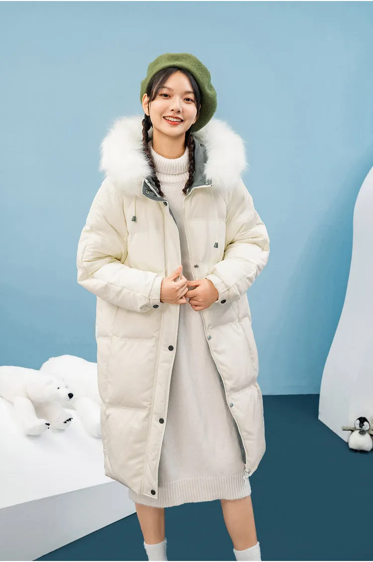 Hooded Faux Fur Hooded Down Puffer Coat