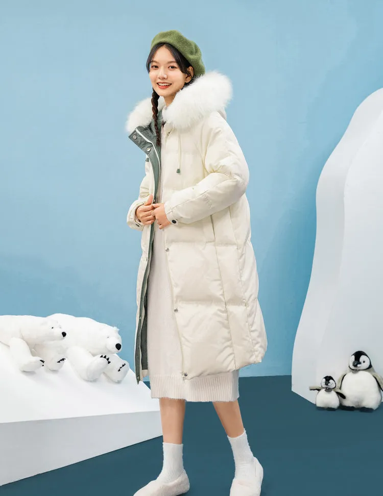 Hooded Faux Fur Hooded Down Puffer Coat