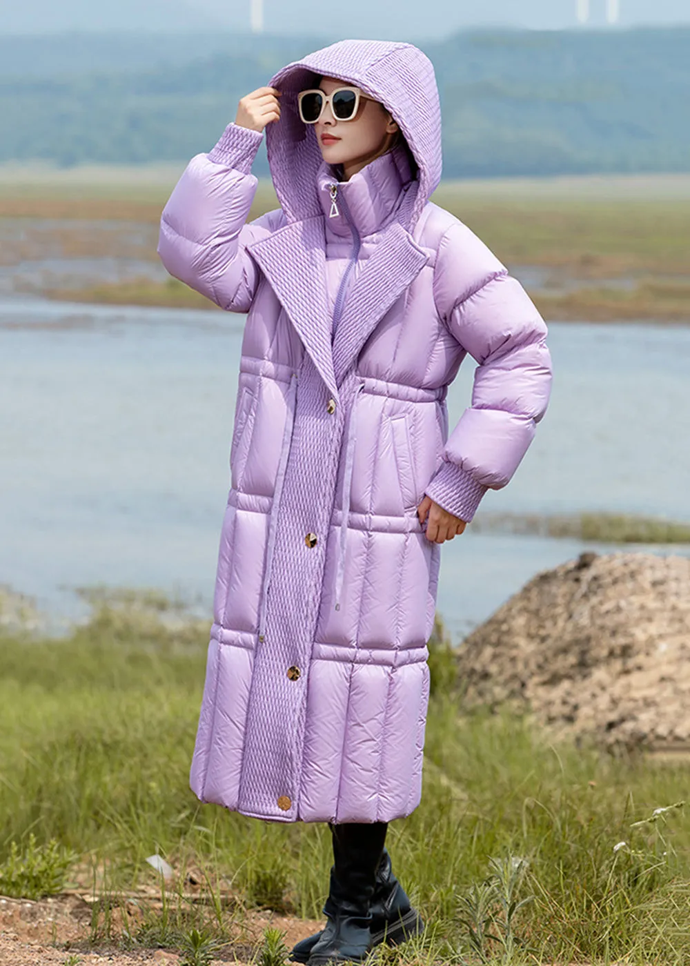 Hooded Long 800 Fill Power Thick Down Puffer Coat