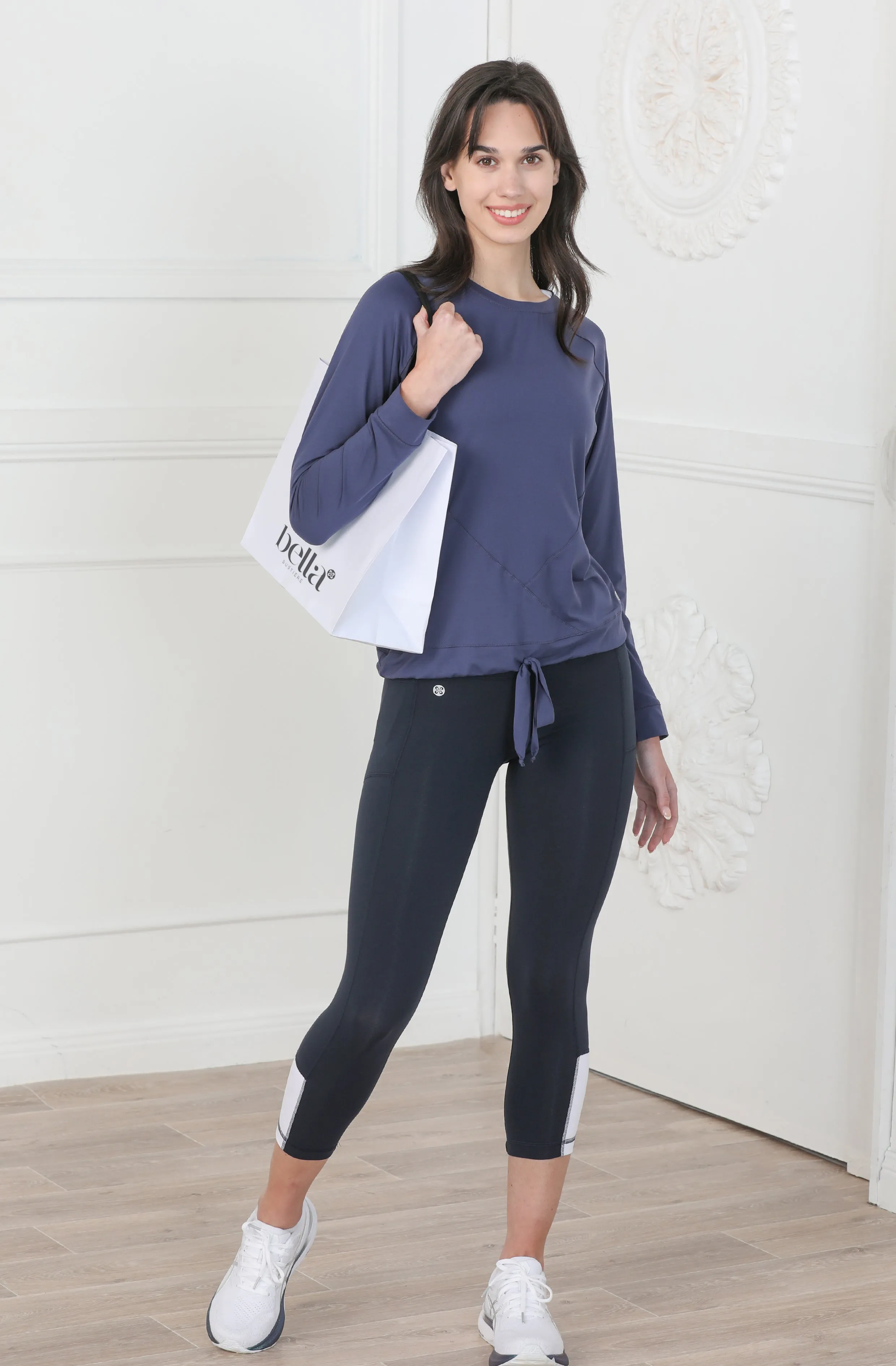 IGNITE-Long Sleeve workout top- Cadetto blue