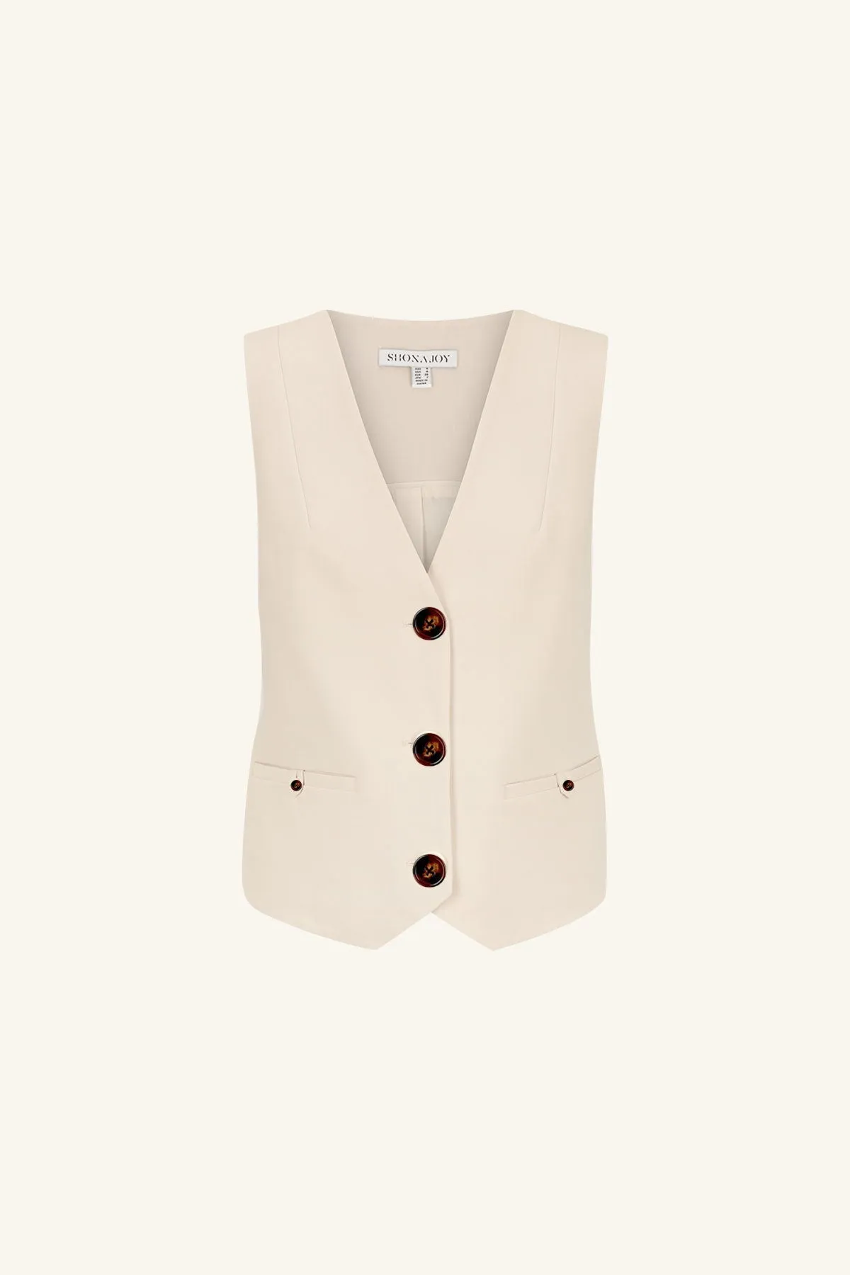 IRENA OVERSIZED TAILORED VEST - BONE