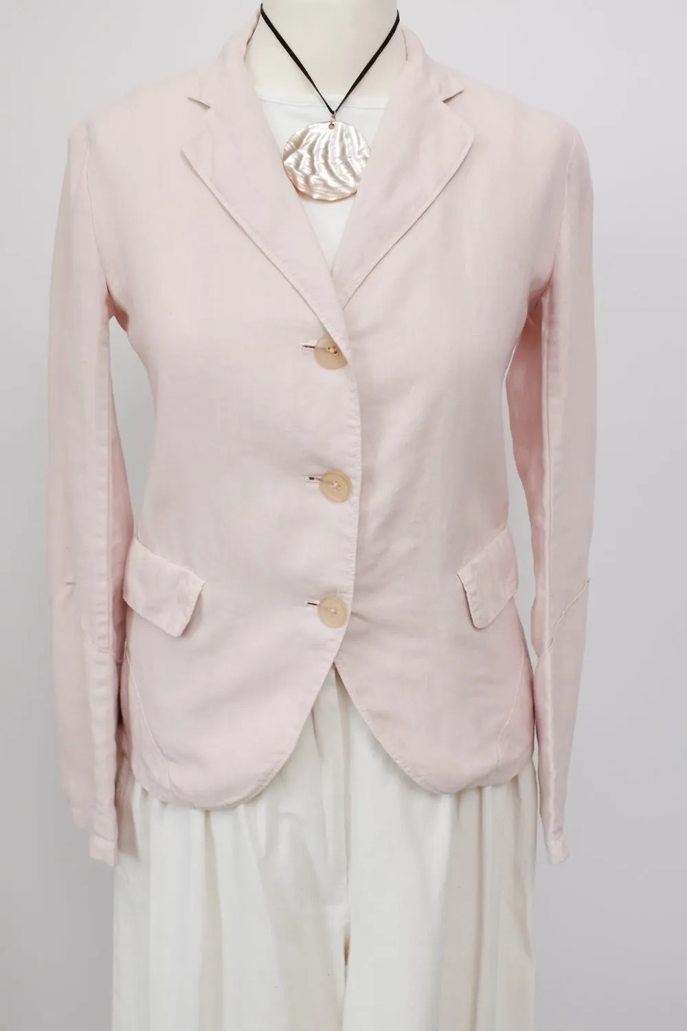 JIL SANDER PURE LINEN PASTEL ROSE BLAZER