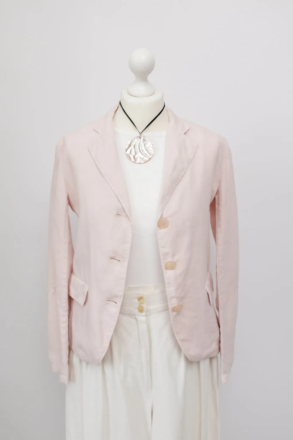 JIL SANDER PURE LINEN PASTEL ROSE BLAZER