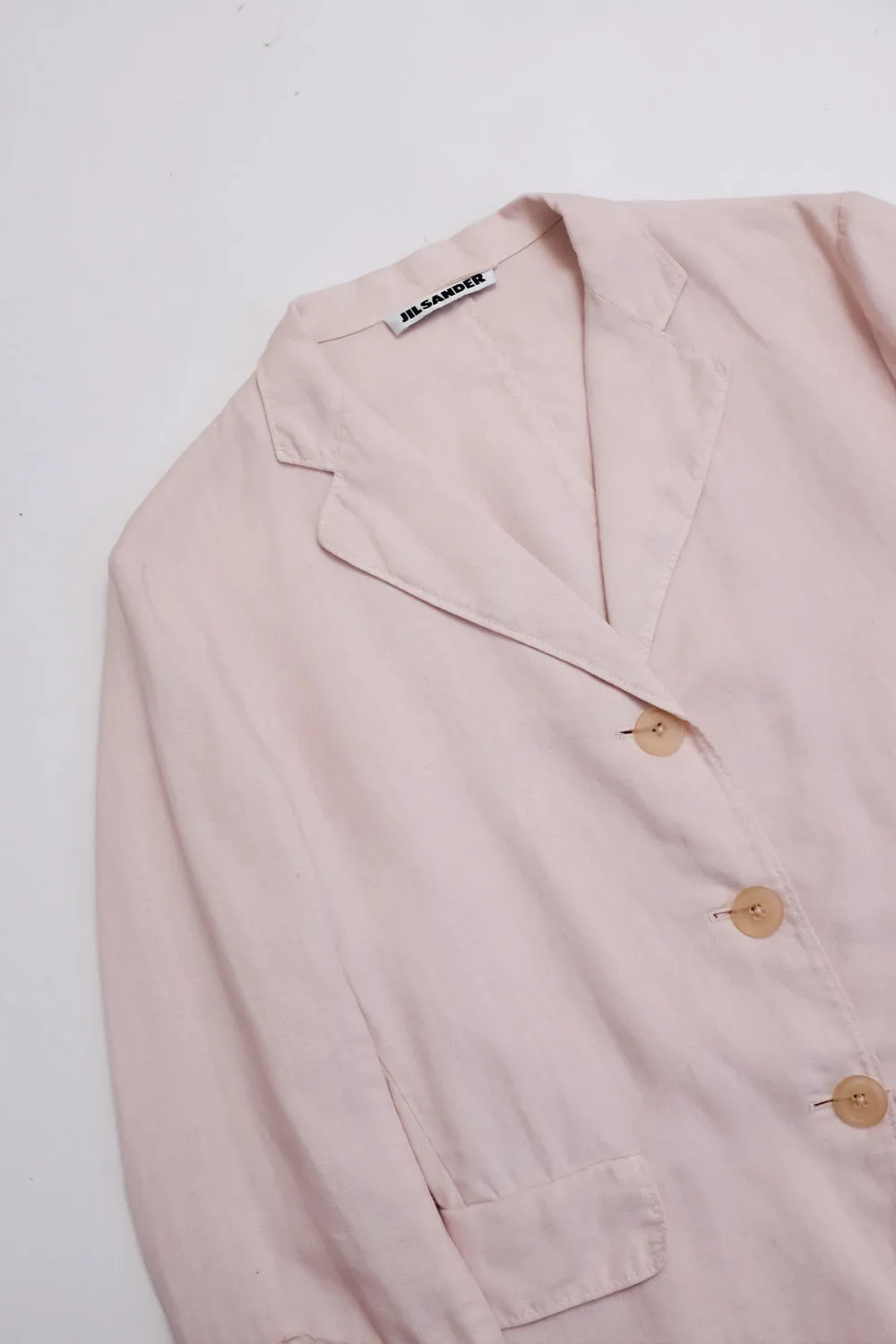 JIL SANDER PURE LINEN PASTEL ROSE BLAZER