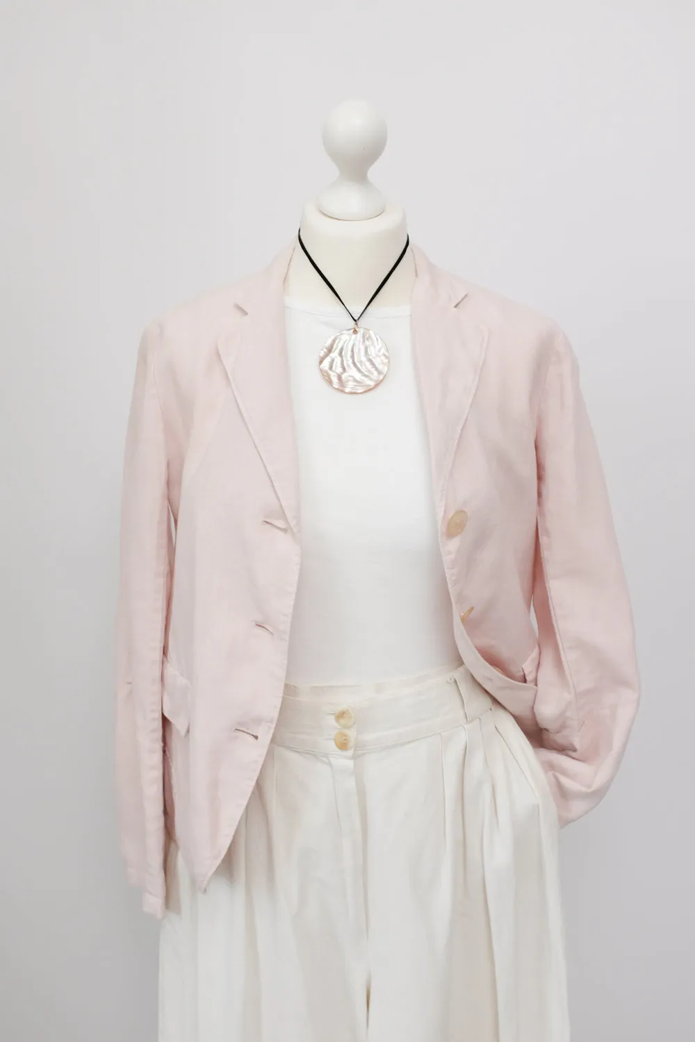 JIL SANDER PURE LINEN PASTEL ROSE BLAZER