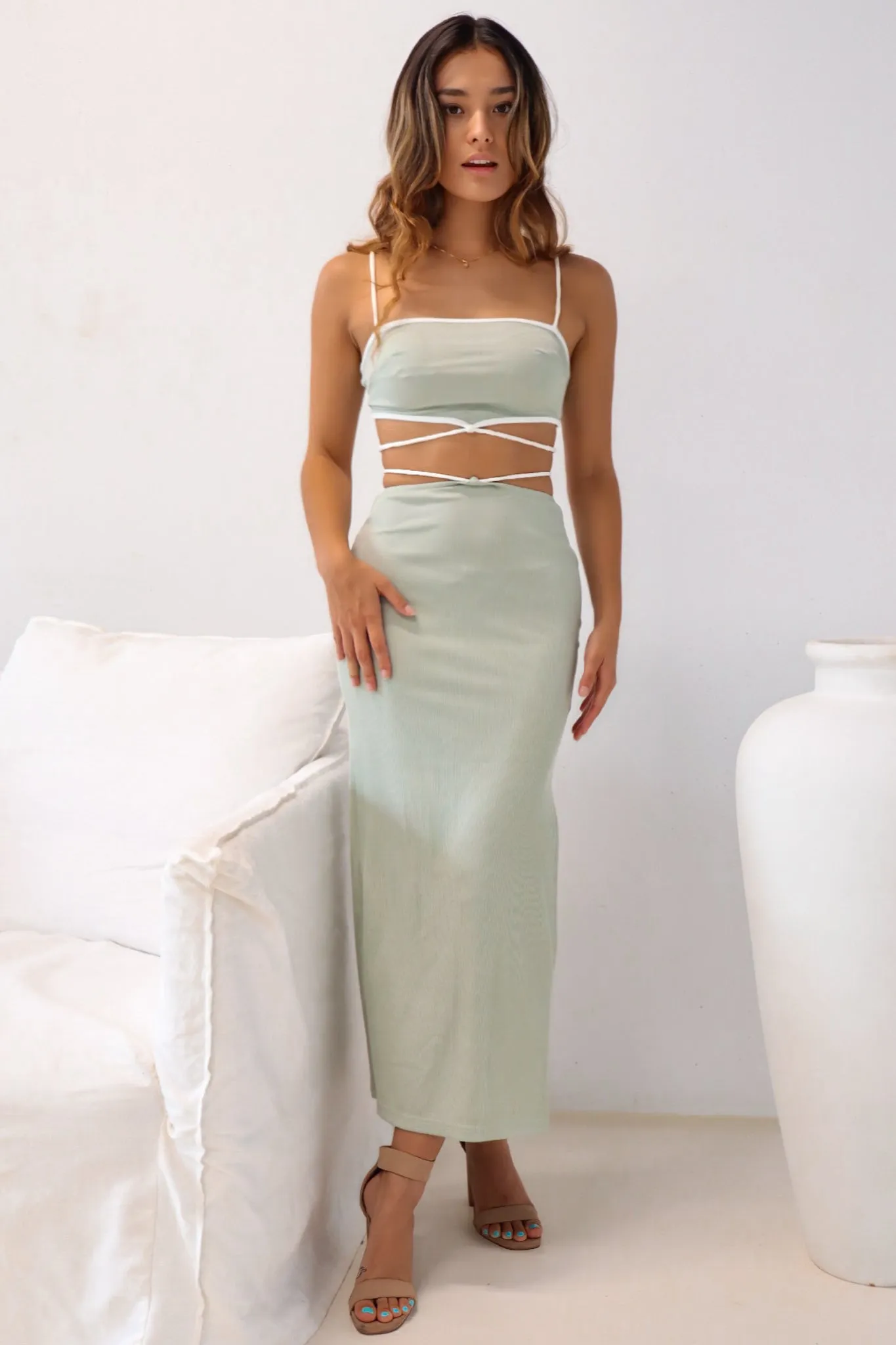 Kennedy Set Skirt - Sage Green