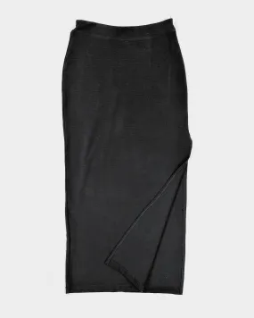 Kenzo Jungle Black Straight Skirt 2000's