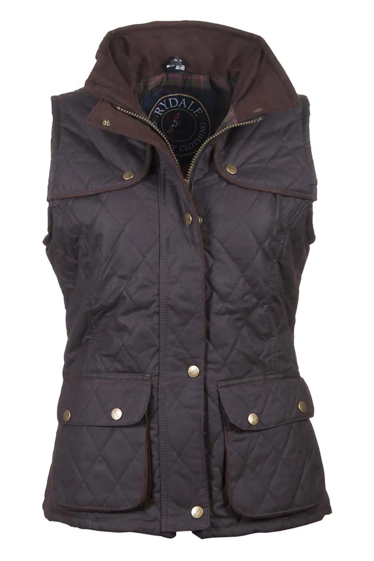 Ladies Diamond Quilted Wax Waistcoat with Elasticated Back