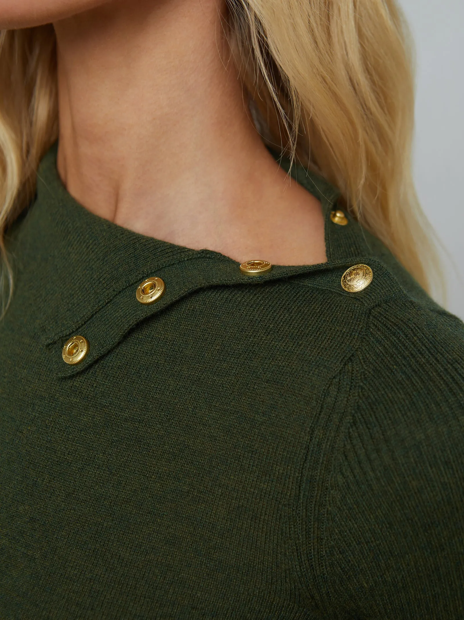 L'agence Kamdyn Crop Mock Neck Moss/Gold