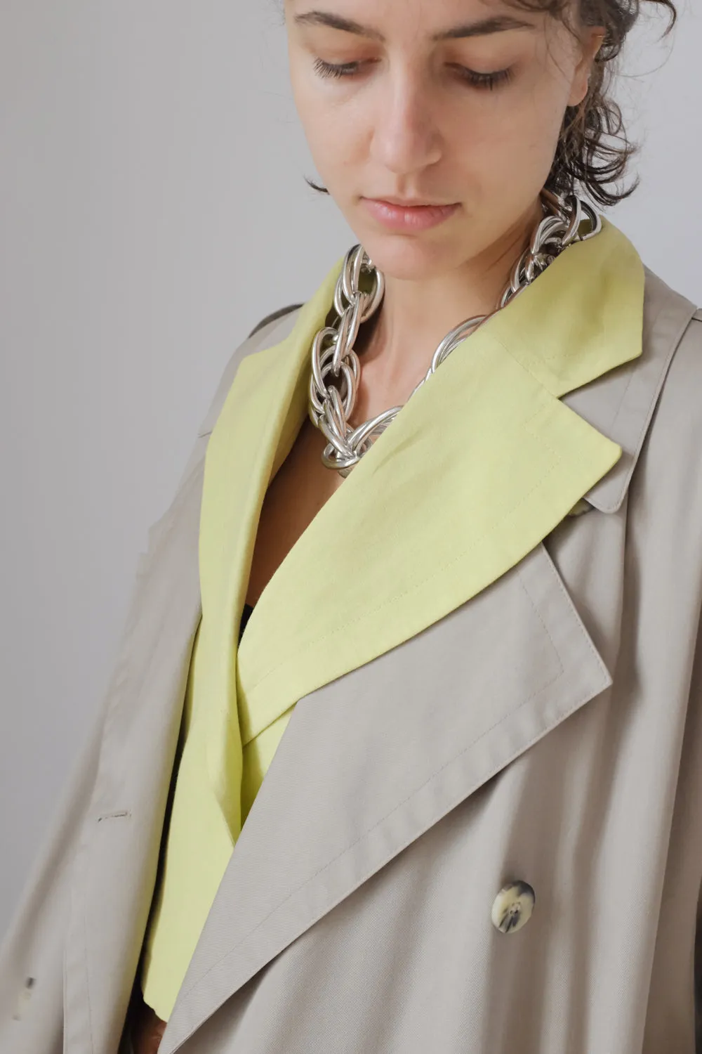 LAUREL VINTAGE 1980 YELLOW CROP LINEN BLAZER