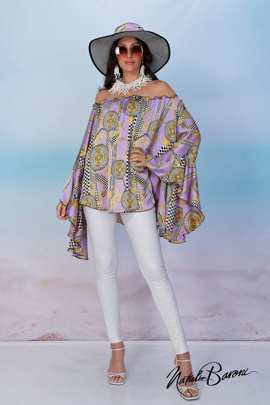 Lavender Poetsleeve Top - Venezia