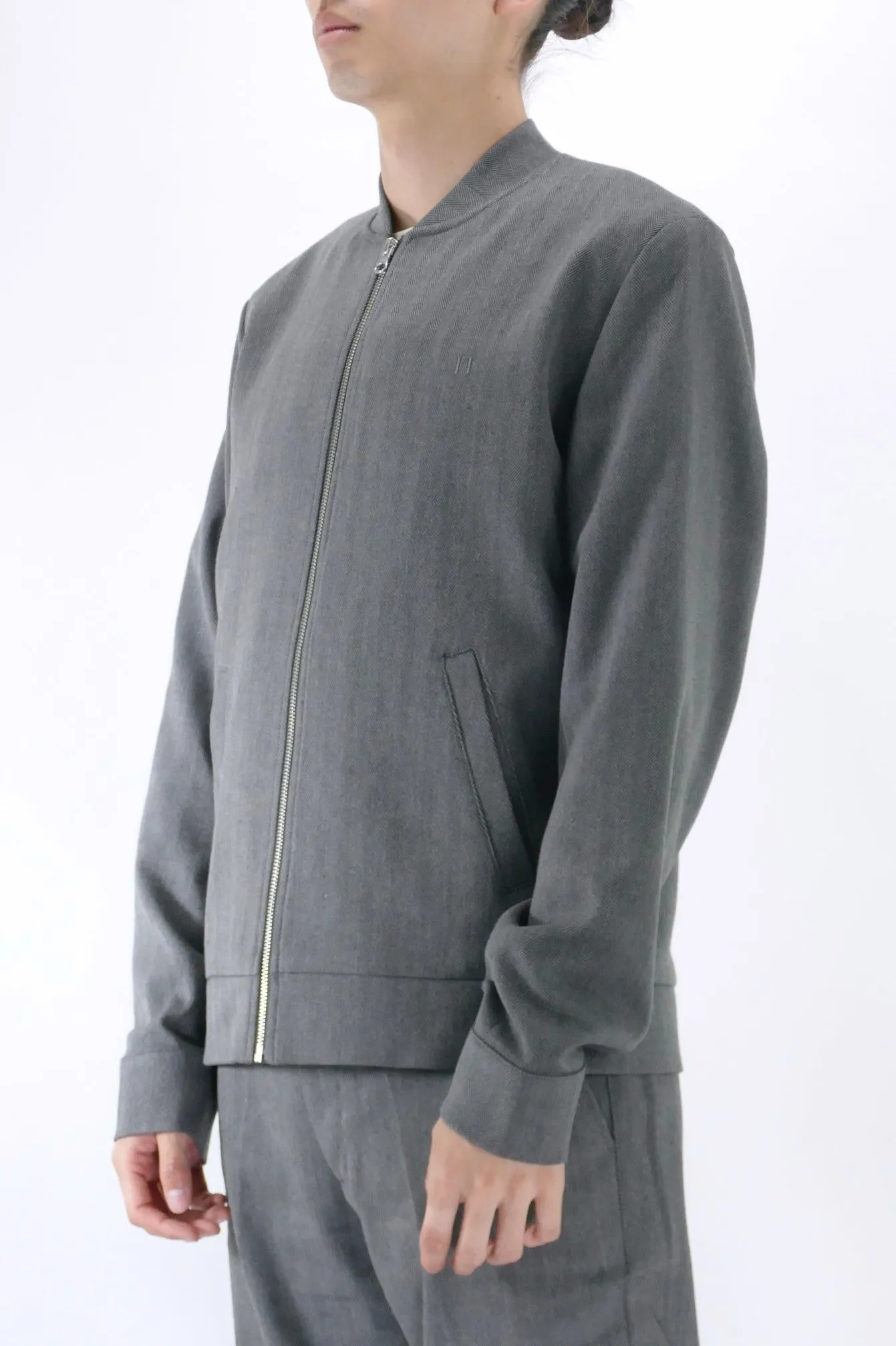 Les Deux Como Herringbone Jacket - Grey