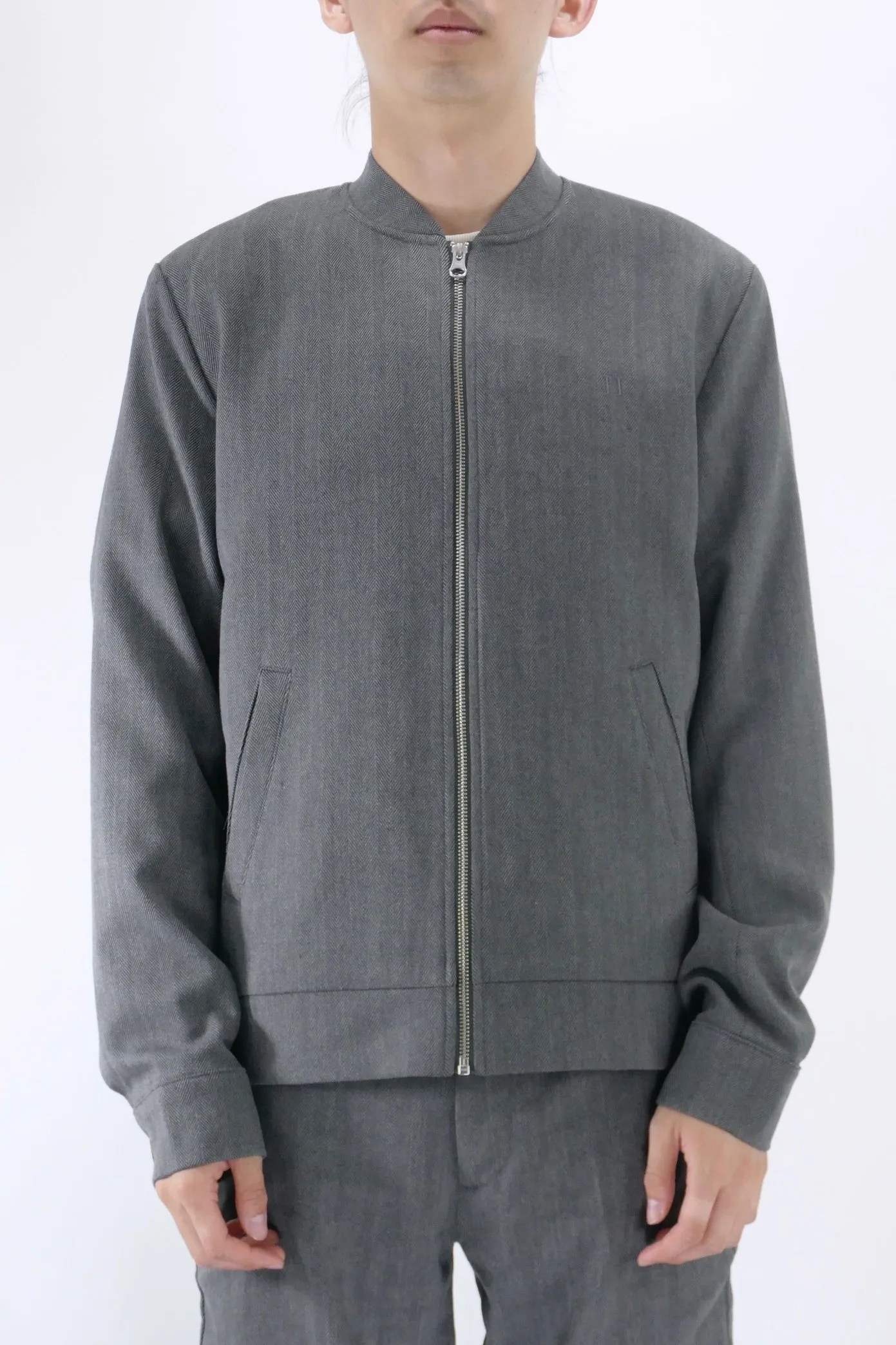 Les Deux Como Herringbone Jacket - Grey