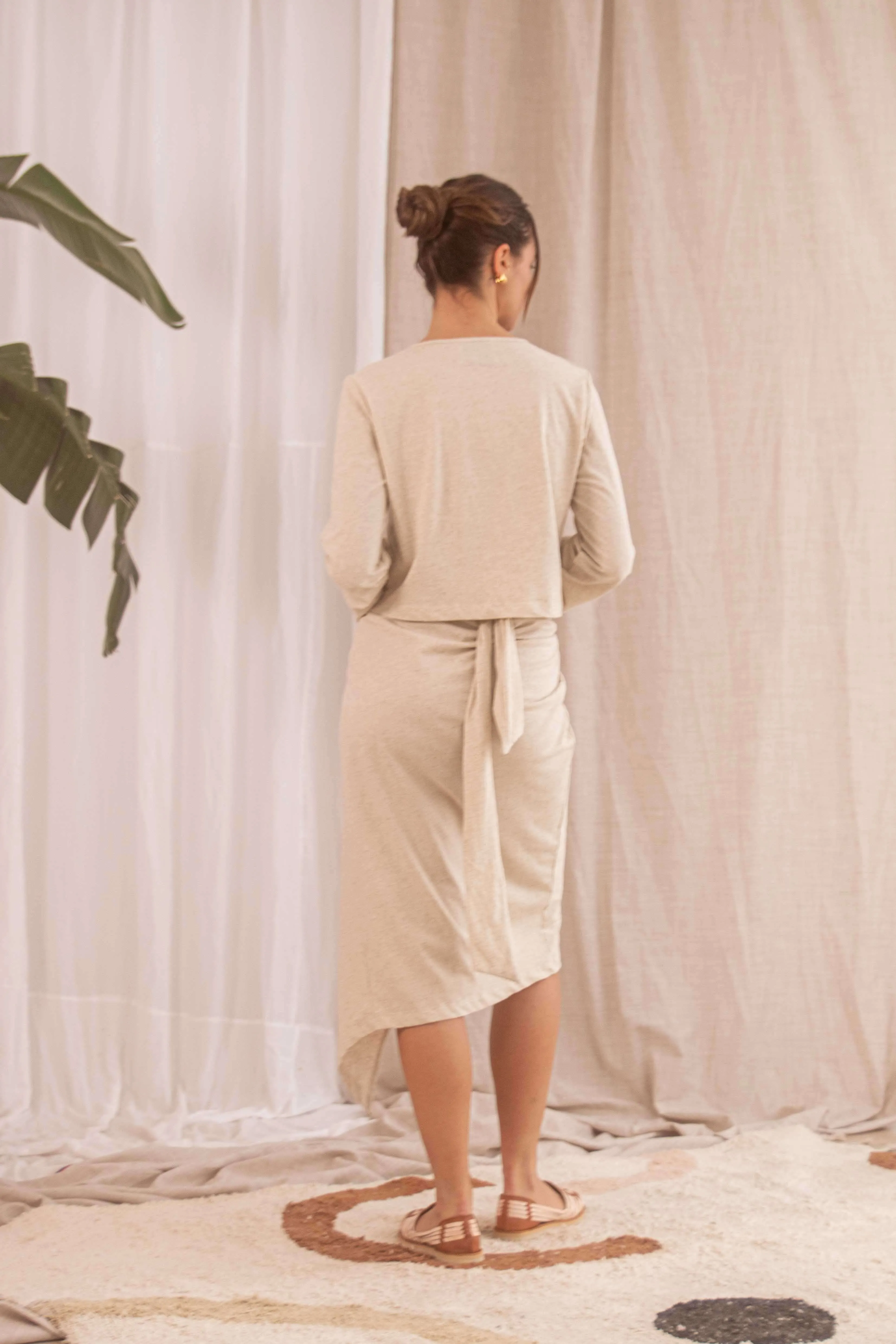 LINEN WRAP SKIRT