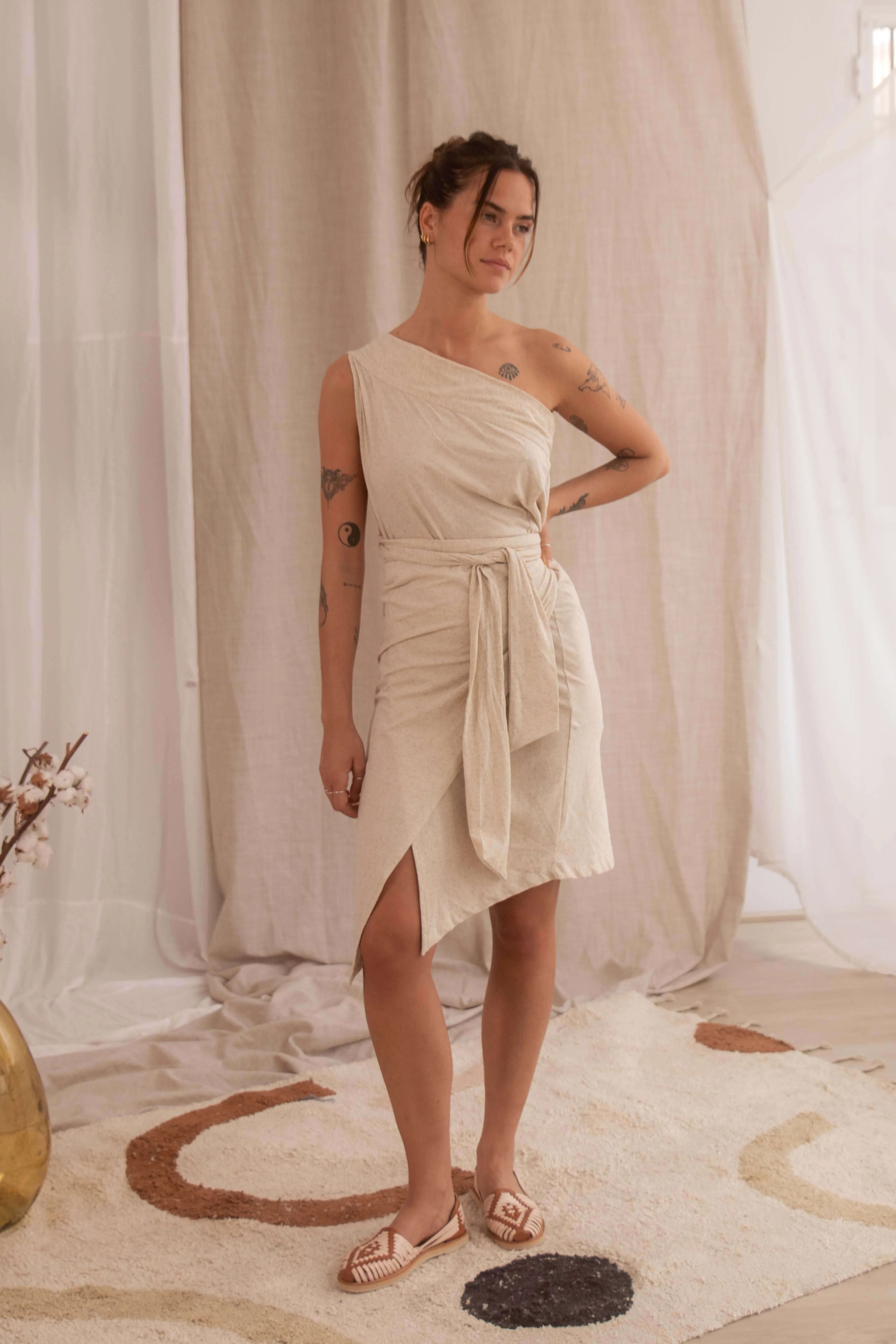 LINEN WRAP SKIRT