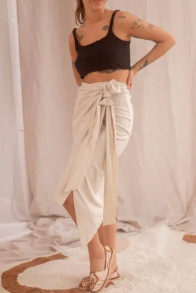 LINEN WRAP SKIRT