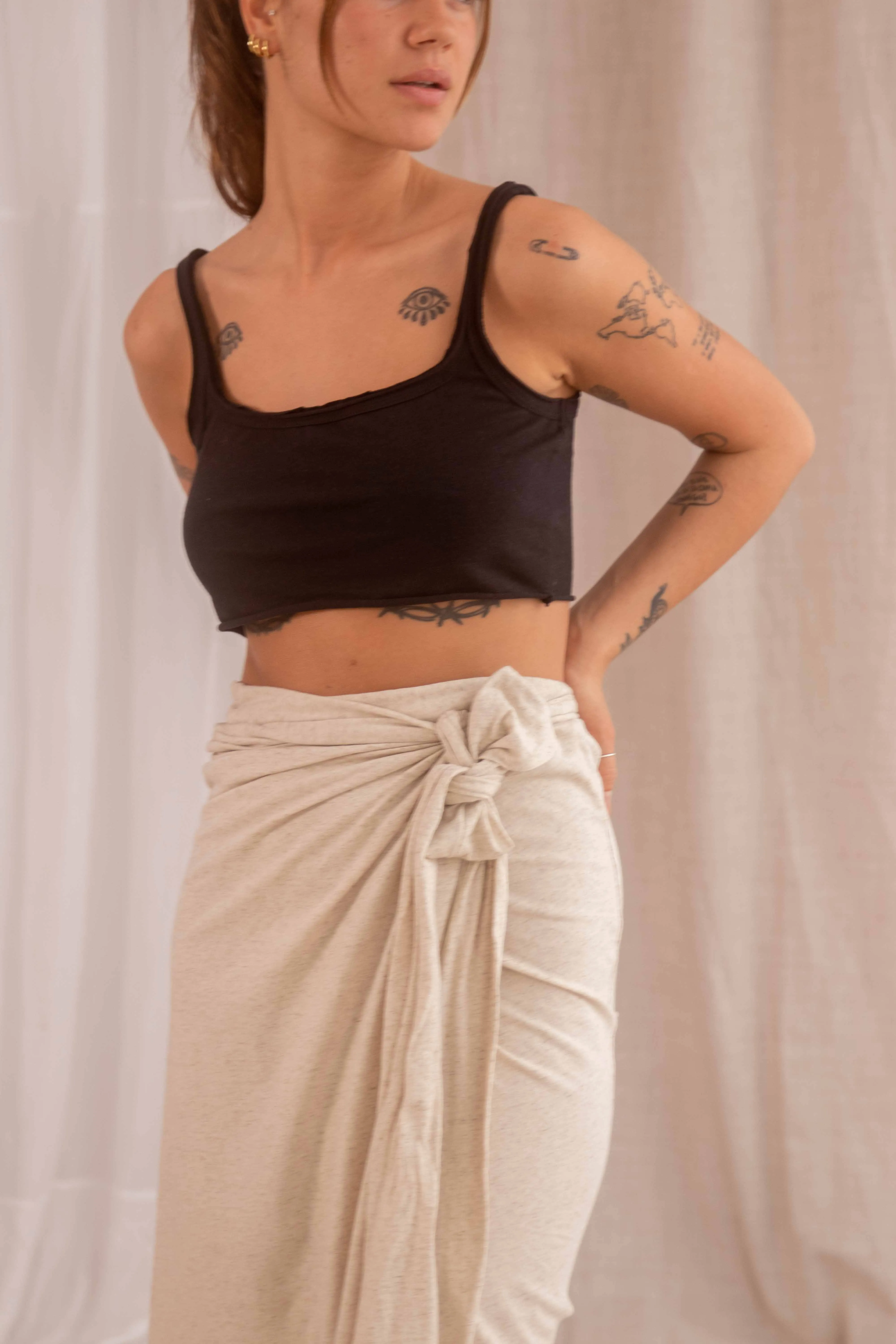 LINEN WRAP SKIRT