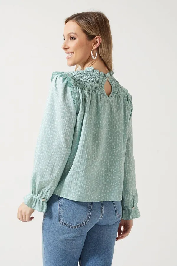 Marc Angelo Ruffle Shoulder Top