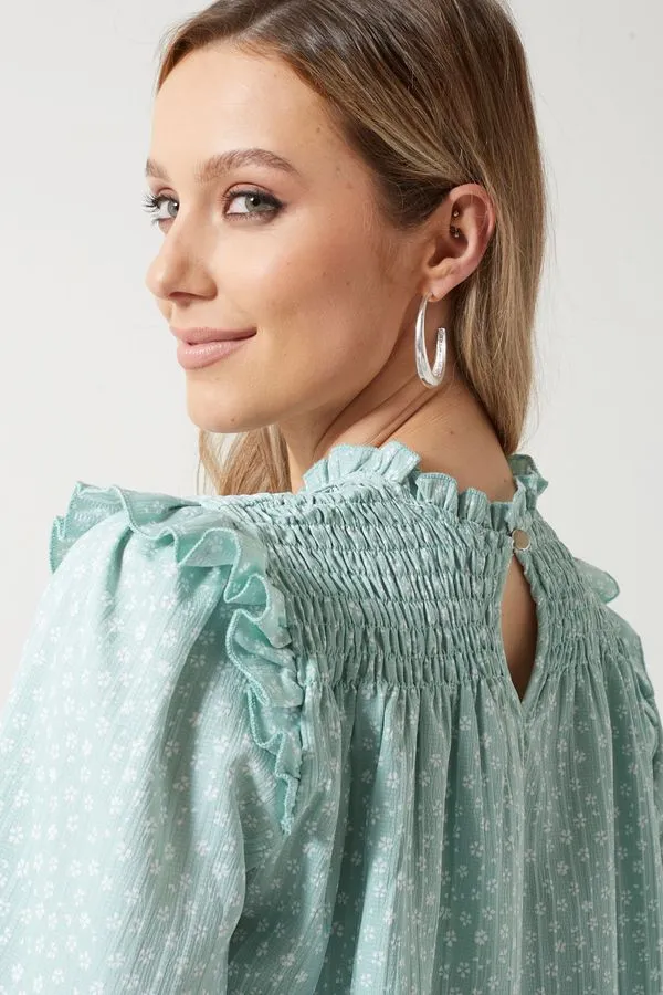 Marc Angelo Ruffle Shoulder Top