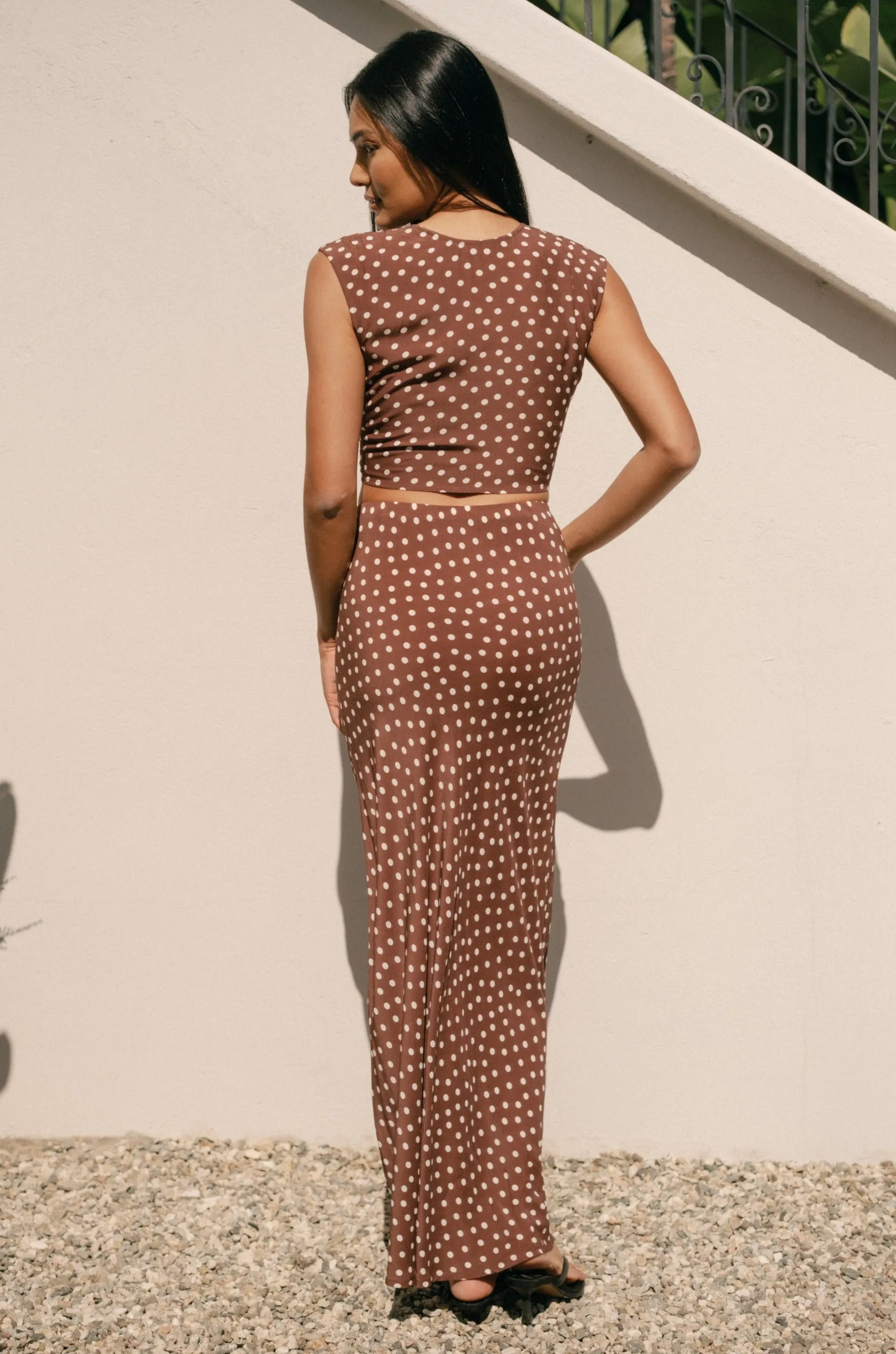 Marni Skirt in Brown Polka Dots