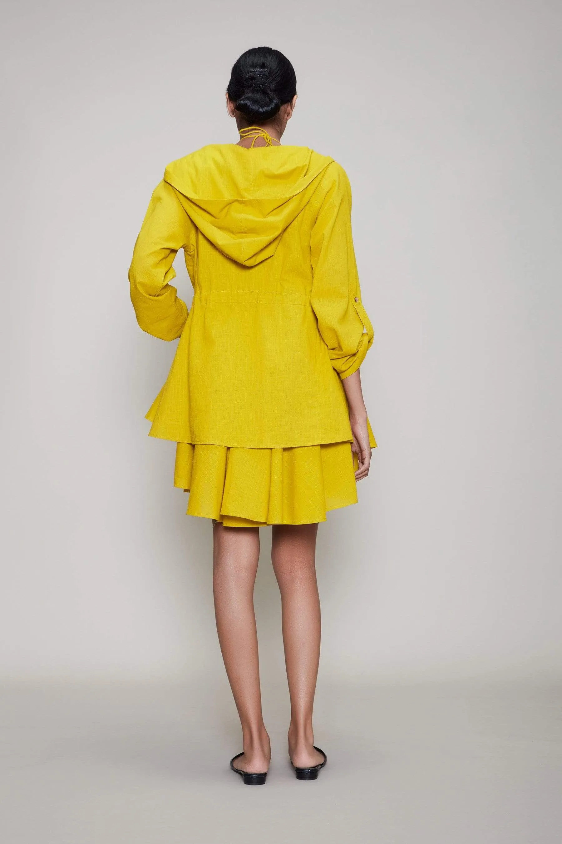 Mati Hooded Chatri Jacket - Yellow