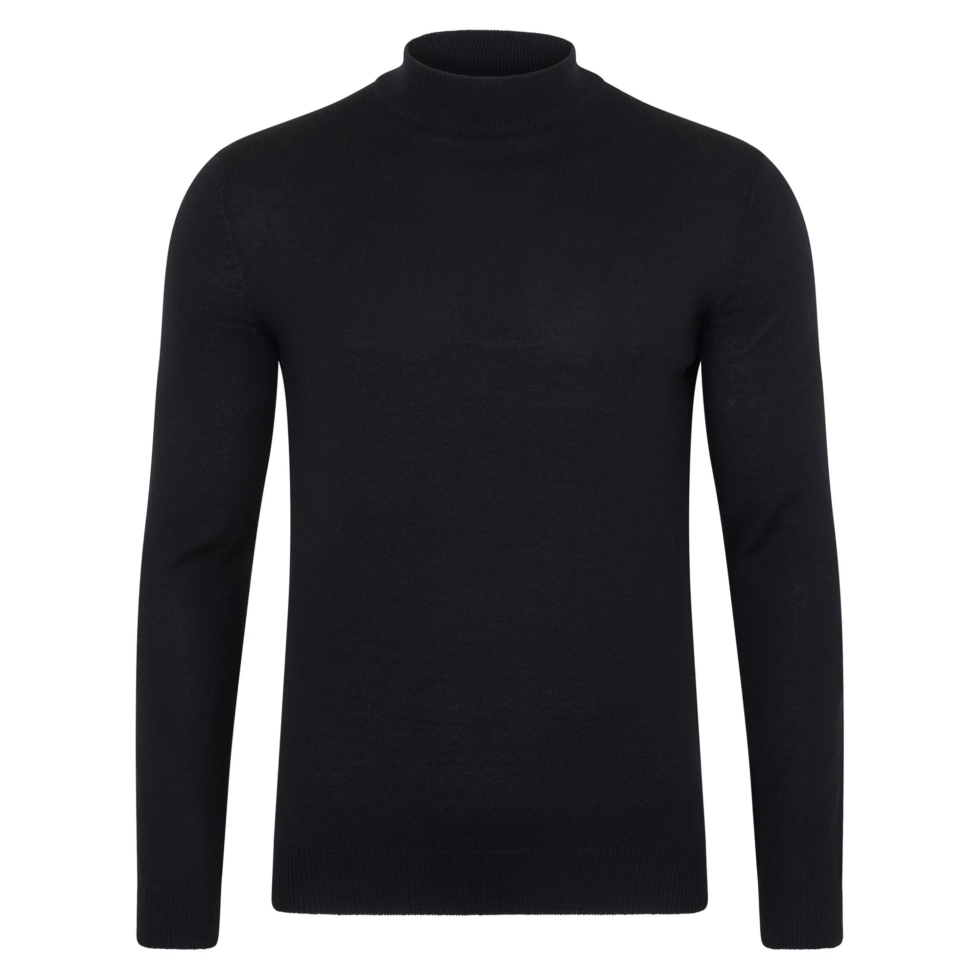 Mens Extra Fine Merino Wool Mock Turtleneck Jumper