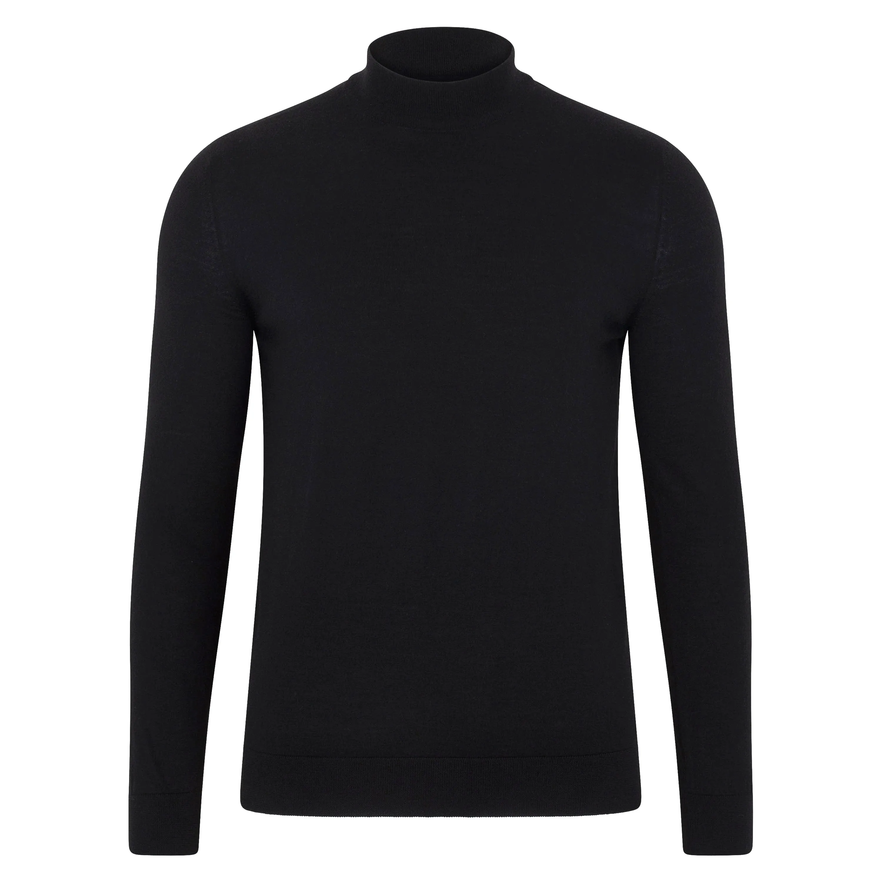 Mens Superfine Merino Silk Mock Turtle Neck Jumper