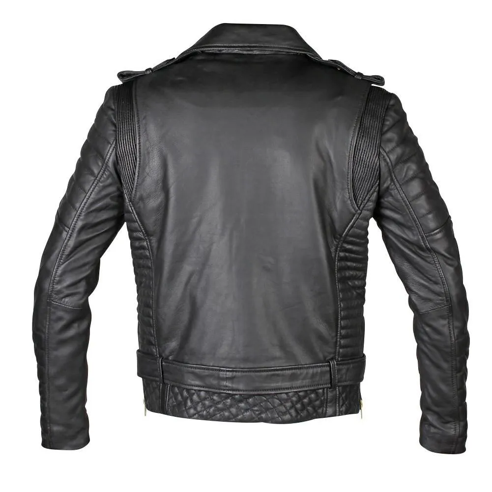 Mercado's quilted biker leather jacket with waist belt